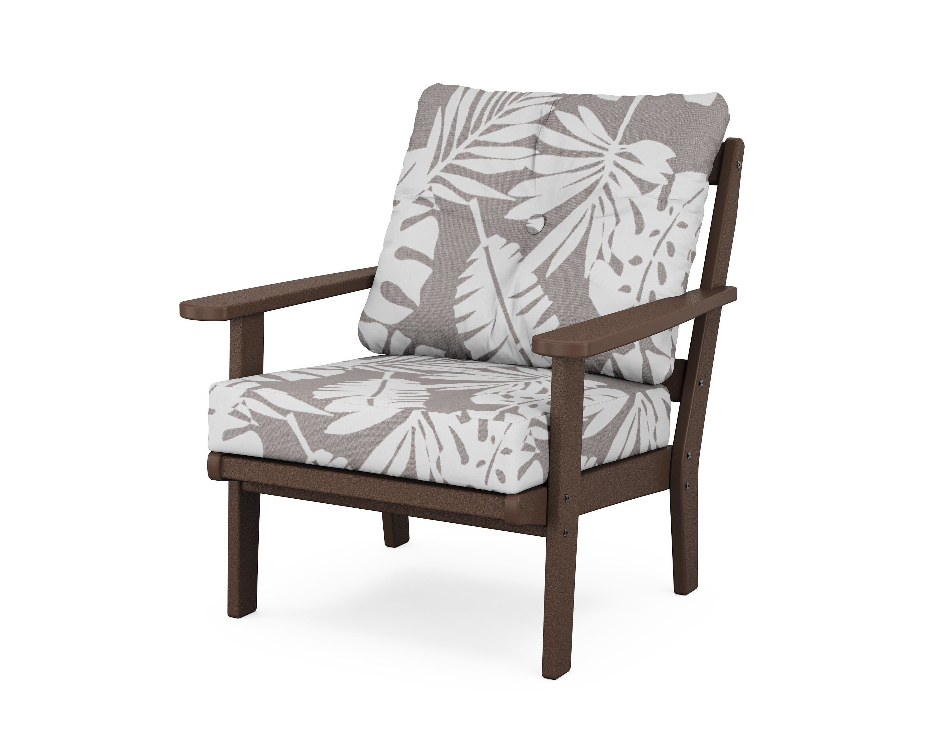 Mission Deep Seating Chair in Mahogany / Leaf Grey Mist