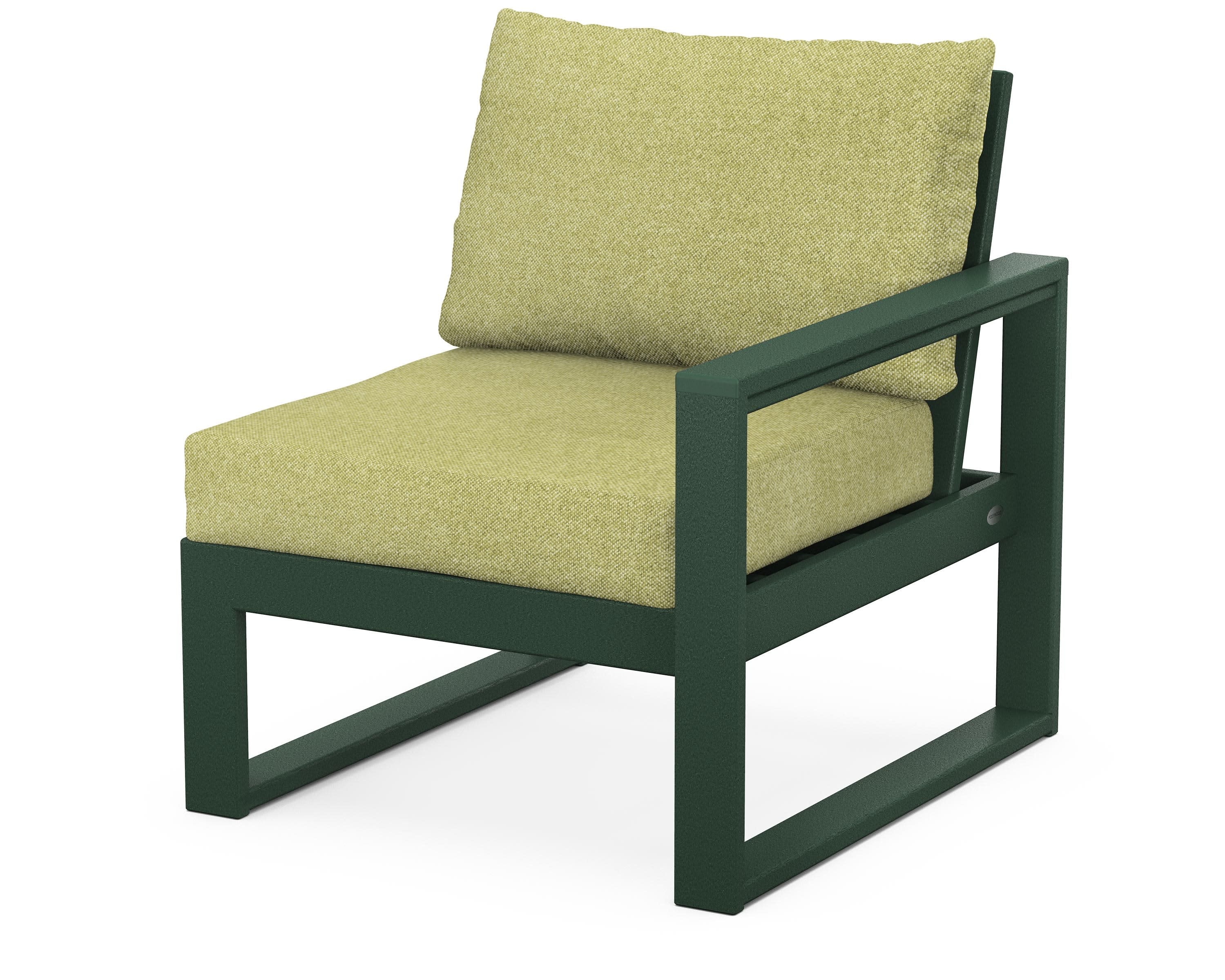 EDGE Modular Right Arm Chair in Green / Chartreuse Boucle