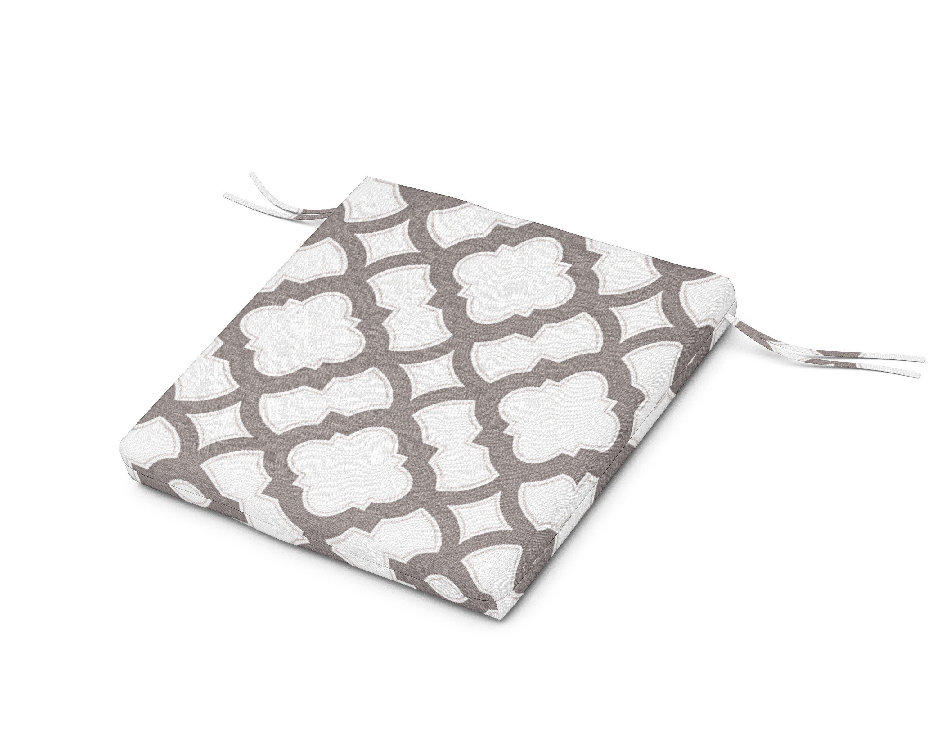 Seat Cushion 21.5"D x 21"W x 2.5"H in Trellis Grey Mist