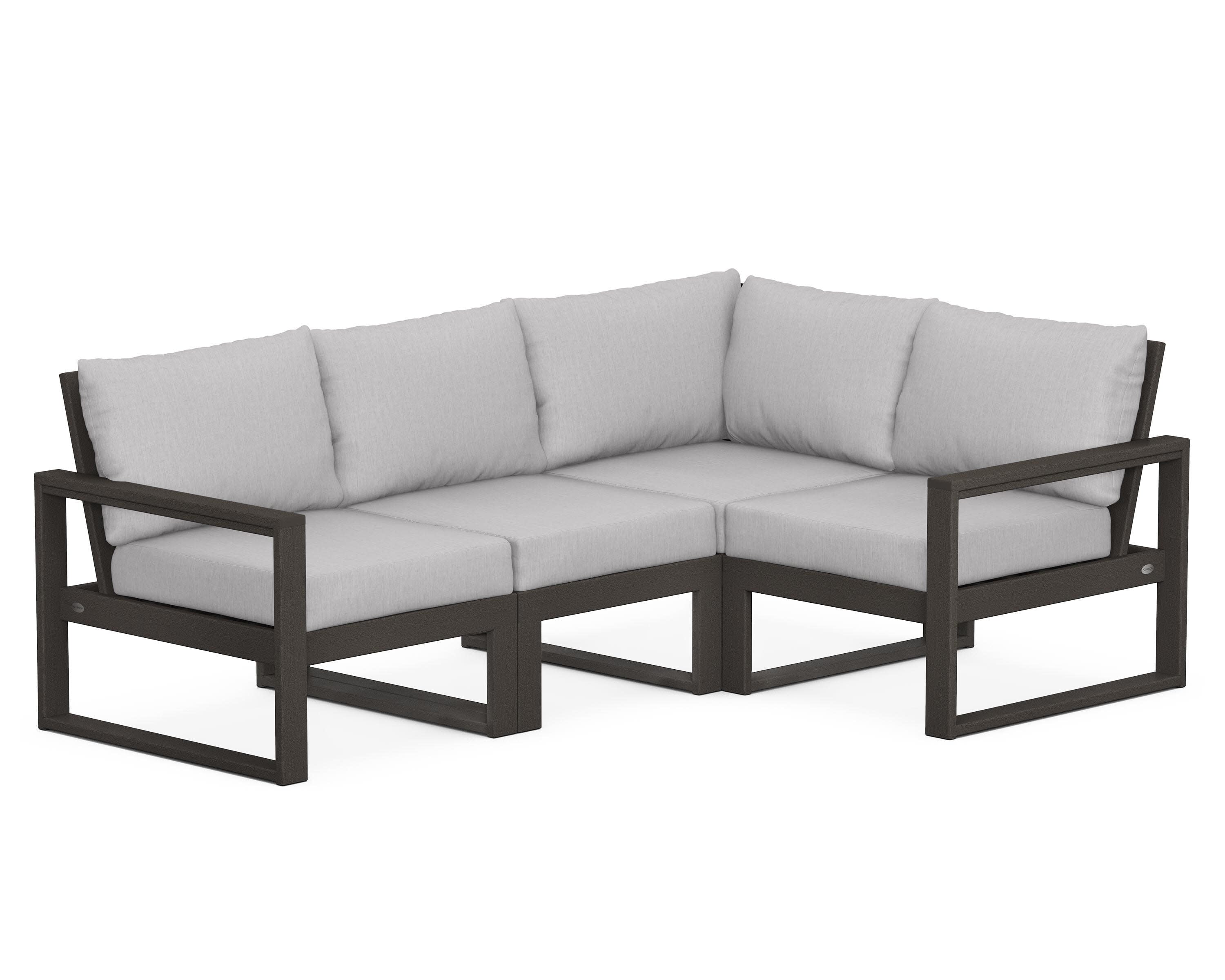 EDGE 4-Piece Modular Deep Seating Set in Vintage Coffee / Granite