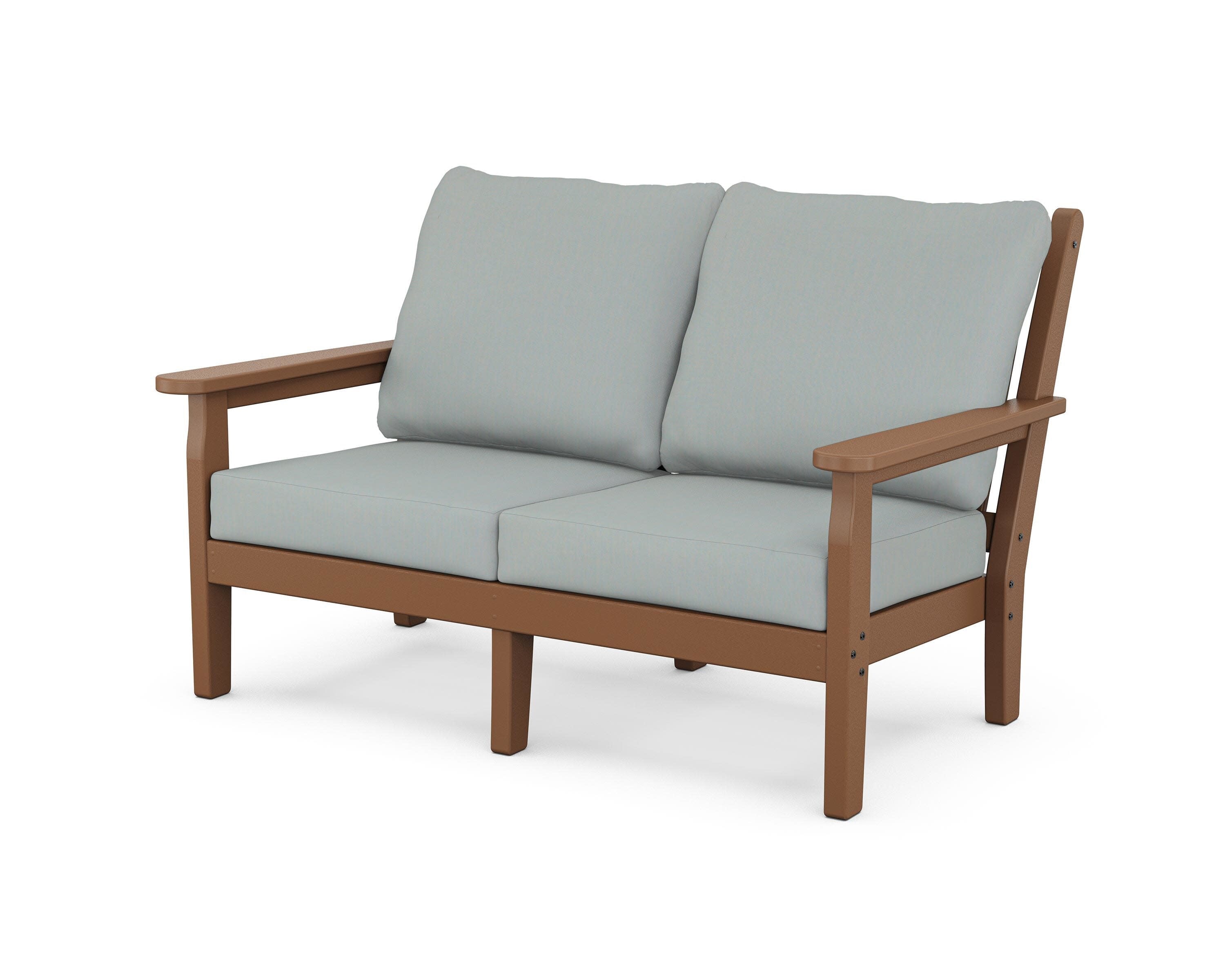 Chippendale Deep Seating Loveseat in Teak / Spa