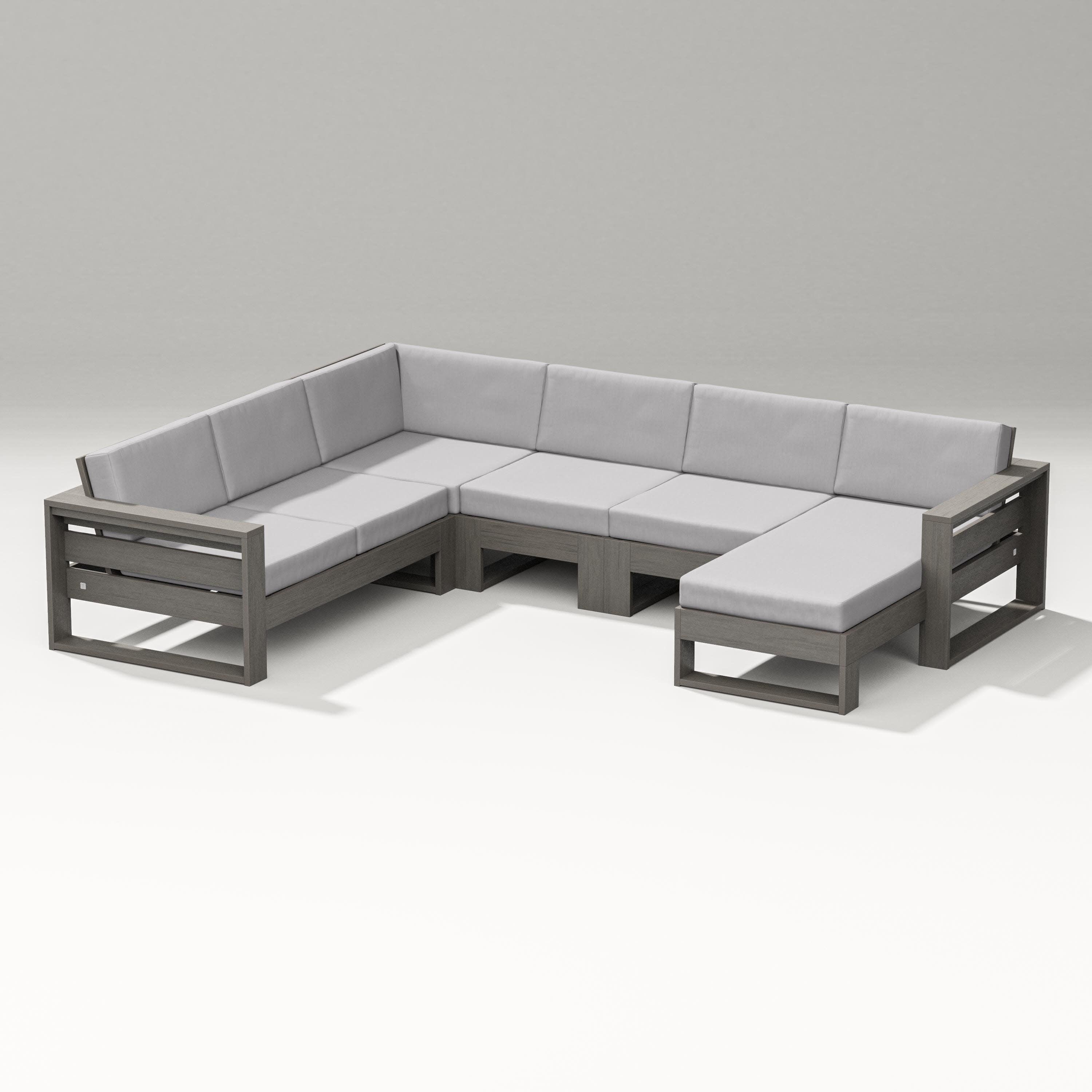 Latitude Corner Sectional with Right Chaise in Driftwood / Granite