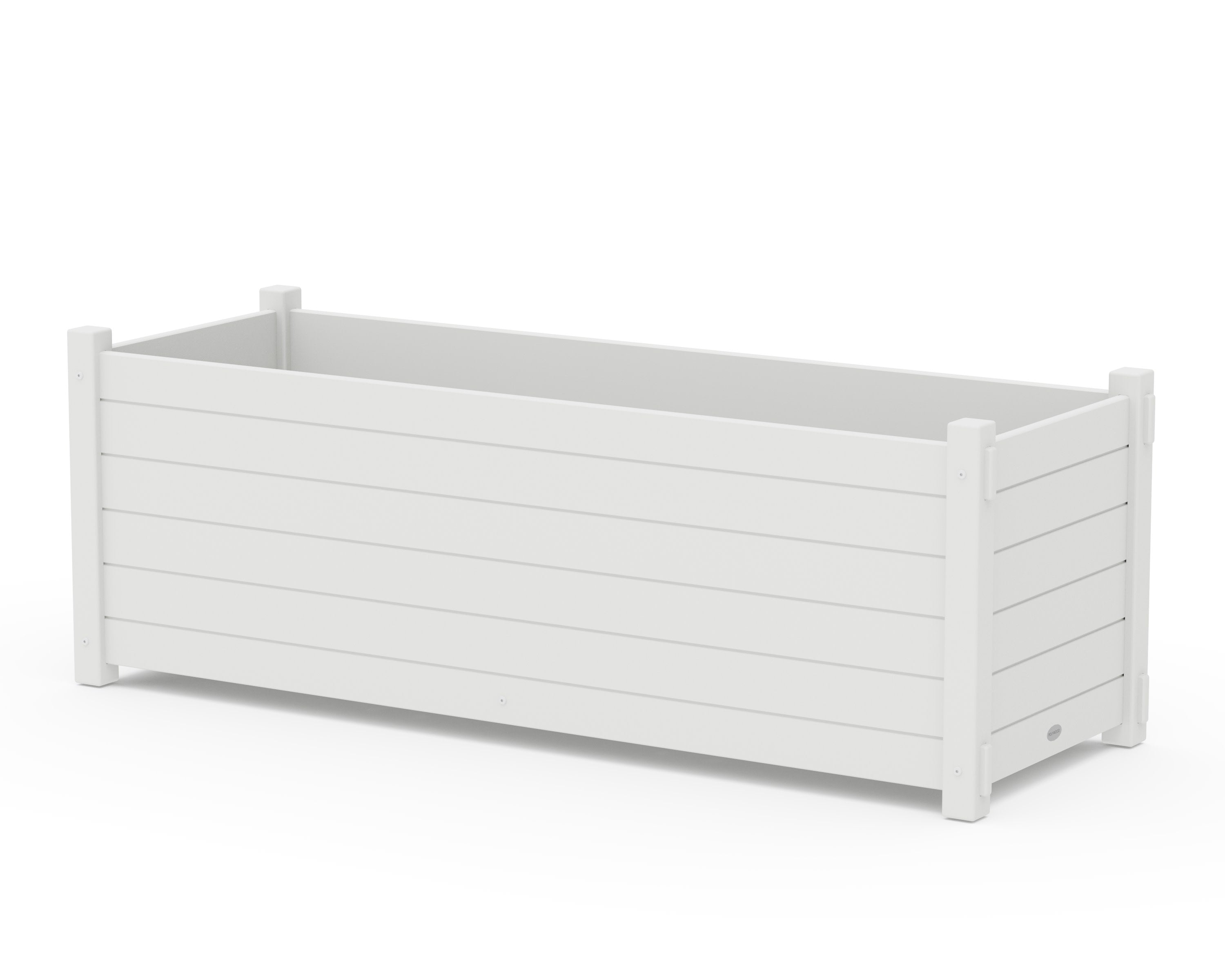 Nautical Large Rectangle Triple Planter Box in White