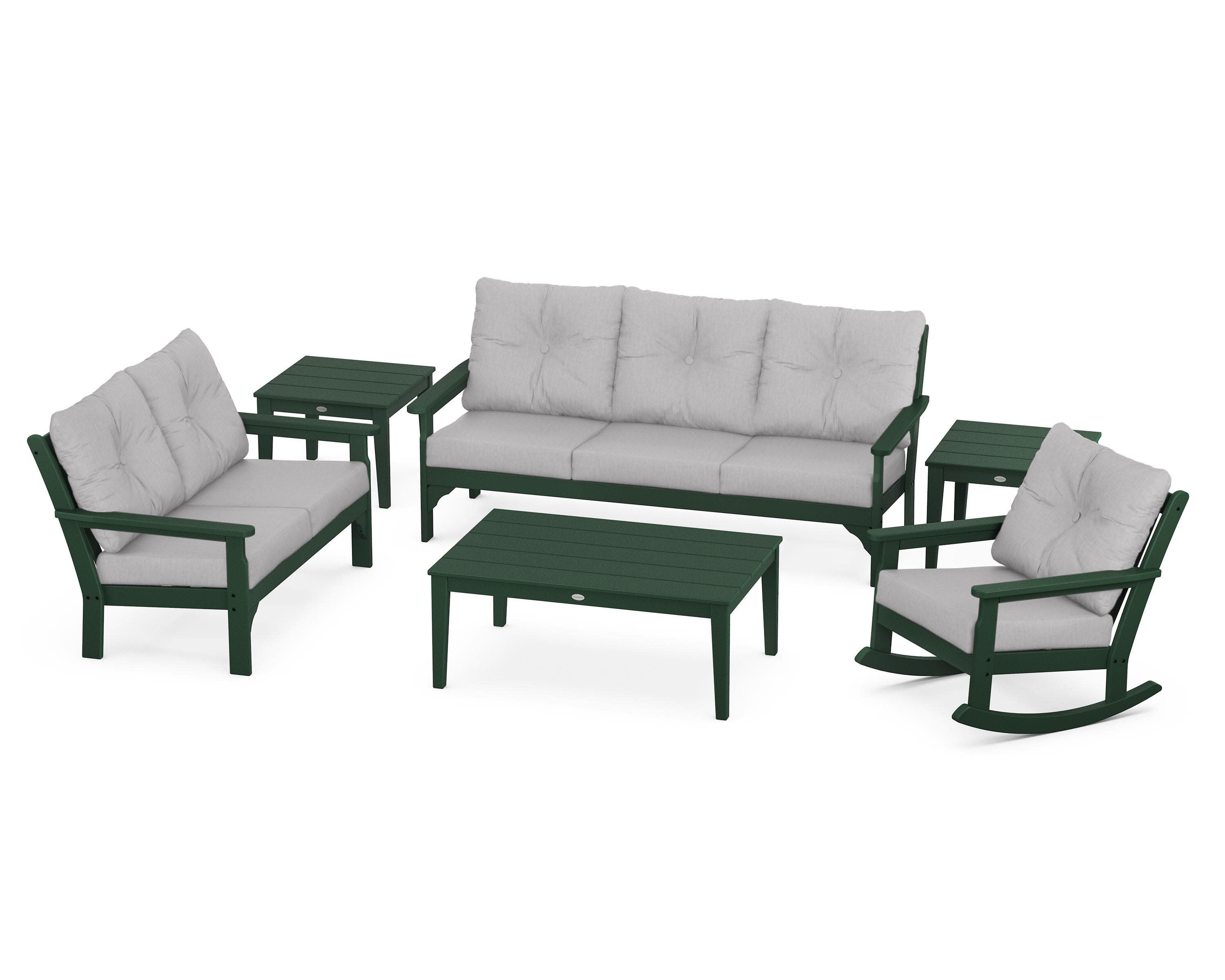 Vineyard 6-Piece Deep Seating Set in Green / Granite