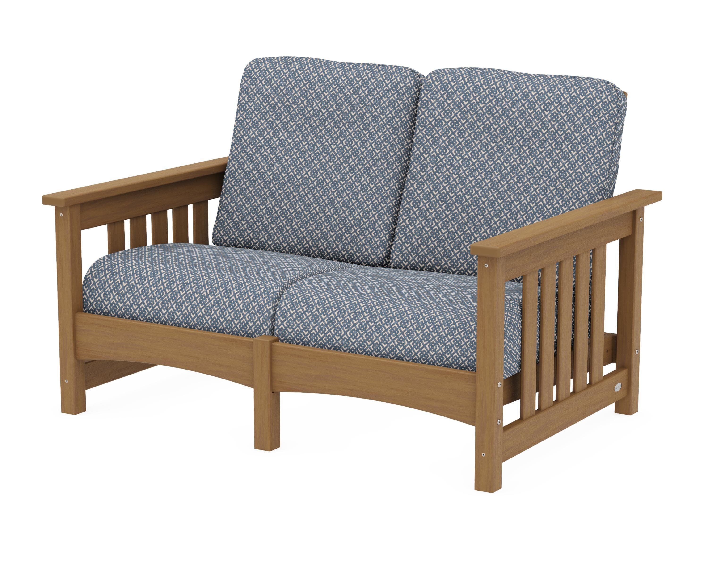 Club Mission Loveseat in Natural / Hopscotch