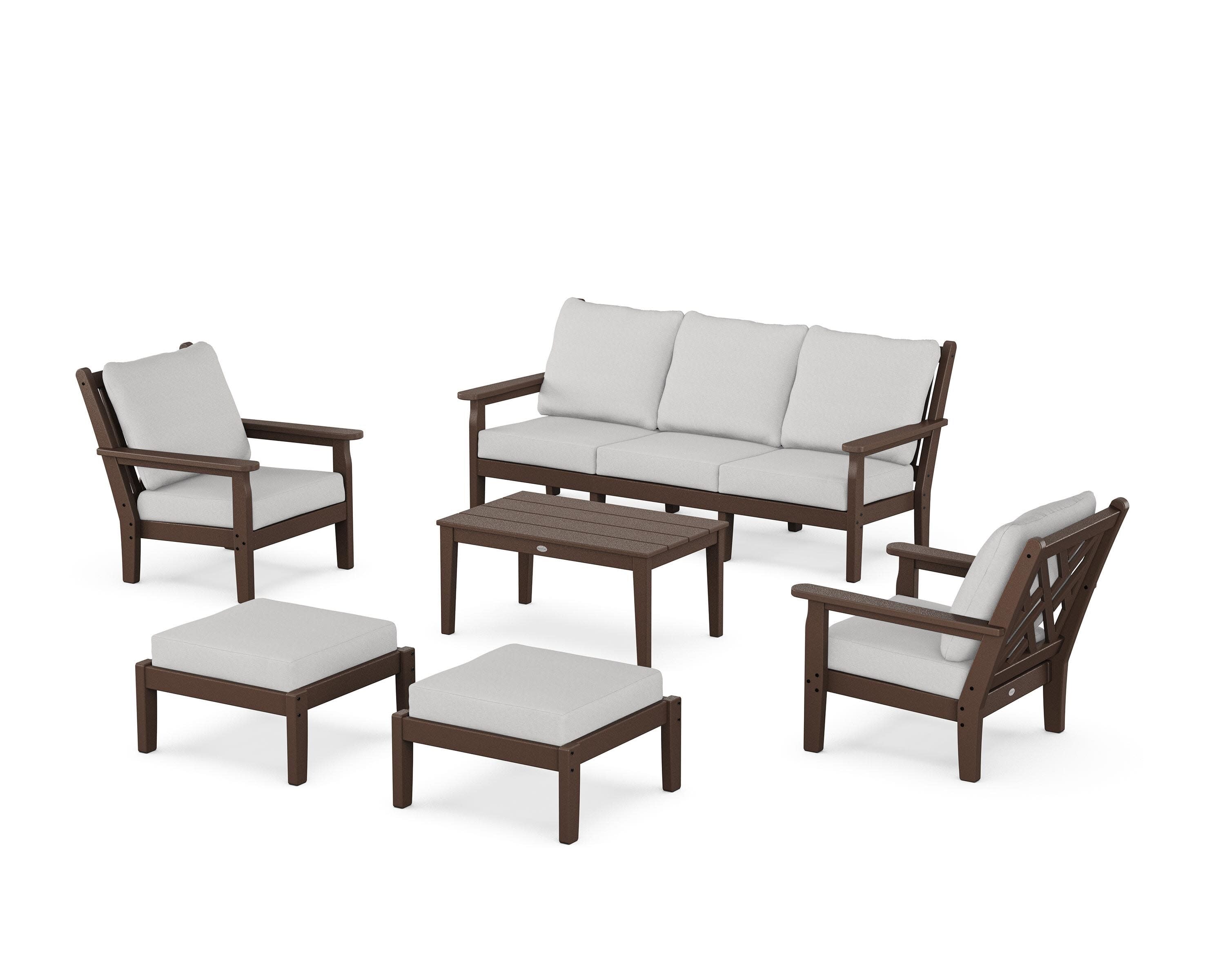 Chippendale 6-Piece Lounge Sofa Set in Mahogany / Diamond in the Rough