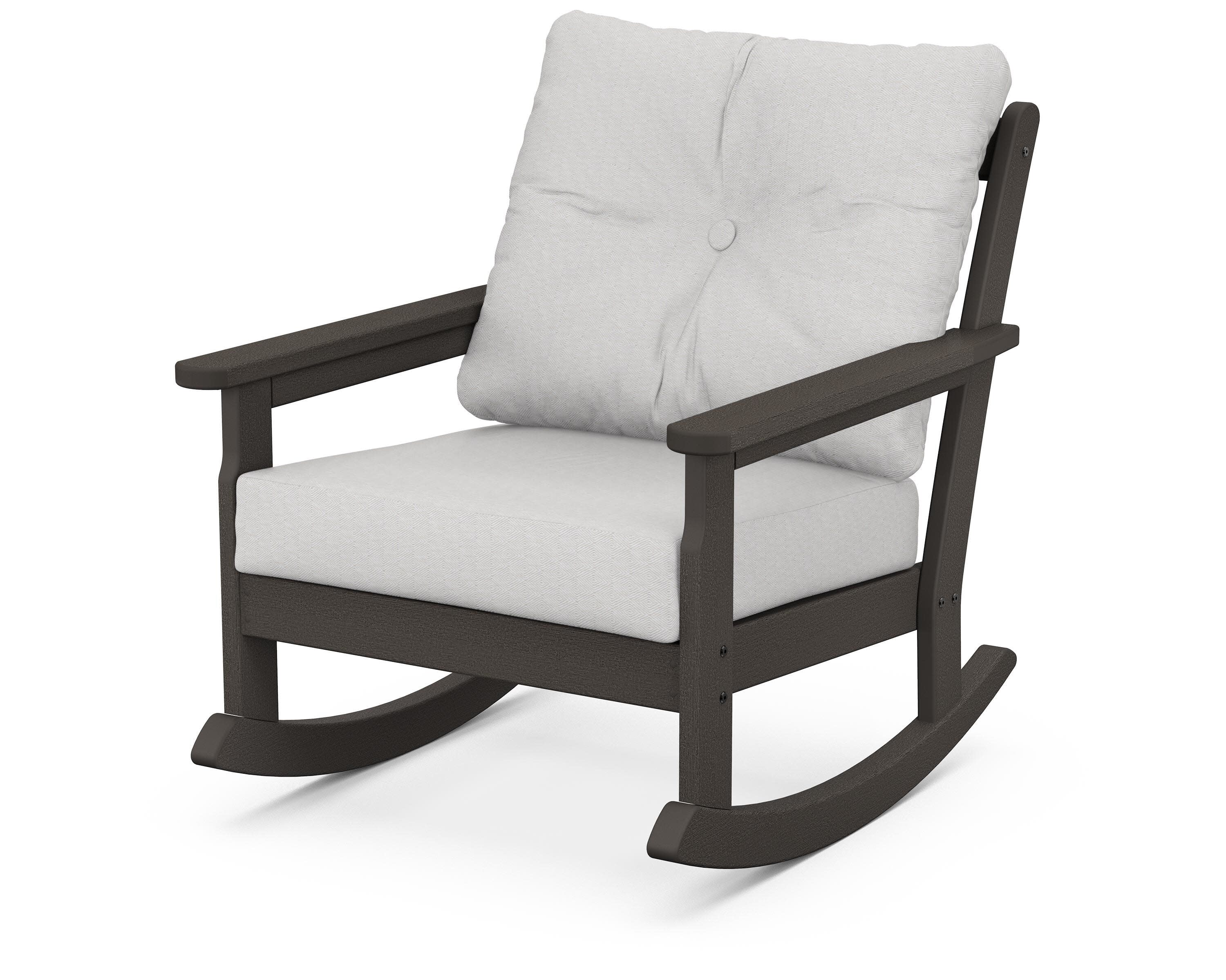 Vineyard Deep Seating Rocking Chair in Vintage Coffee / Diamond in the Rough