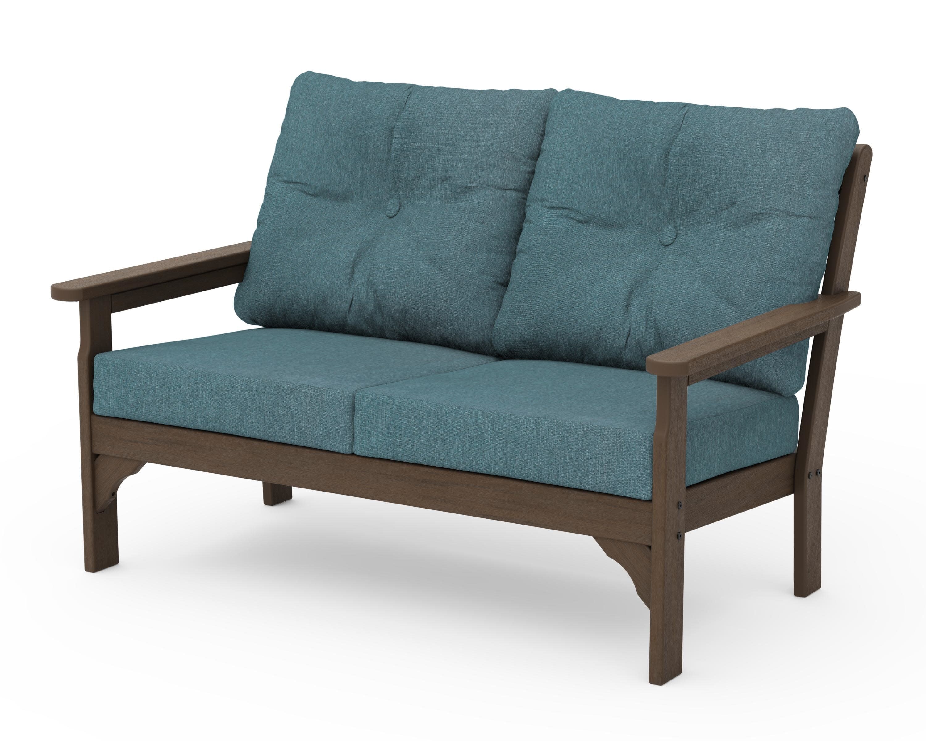 Vineyard Deep Seating Loveseat in Kona / Ocean Teal