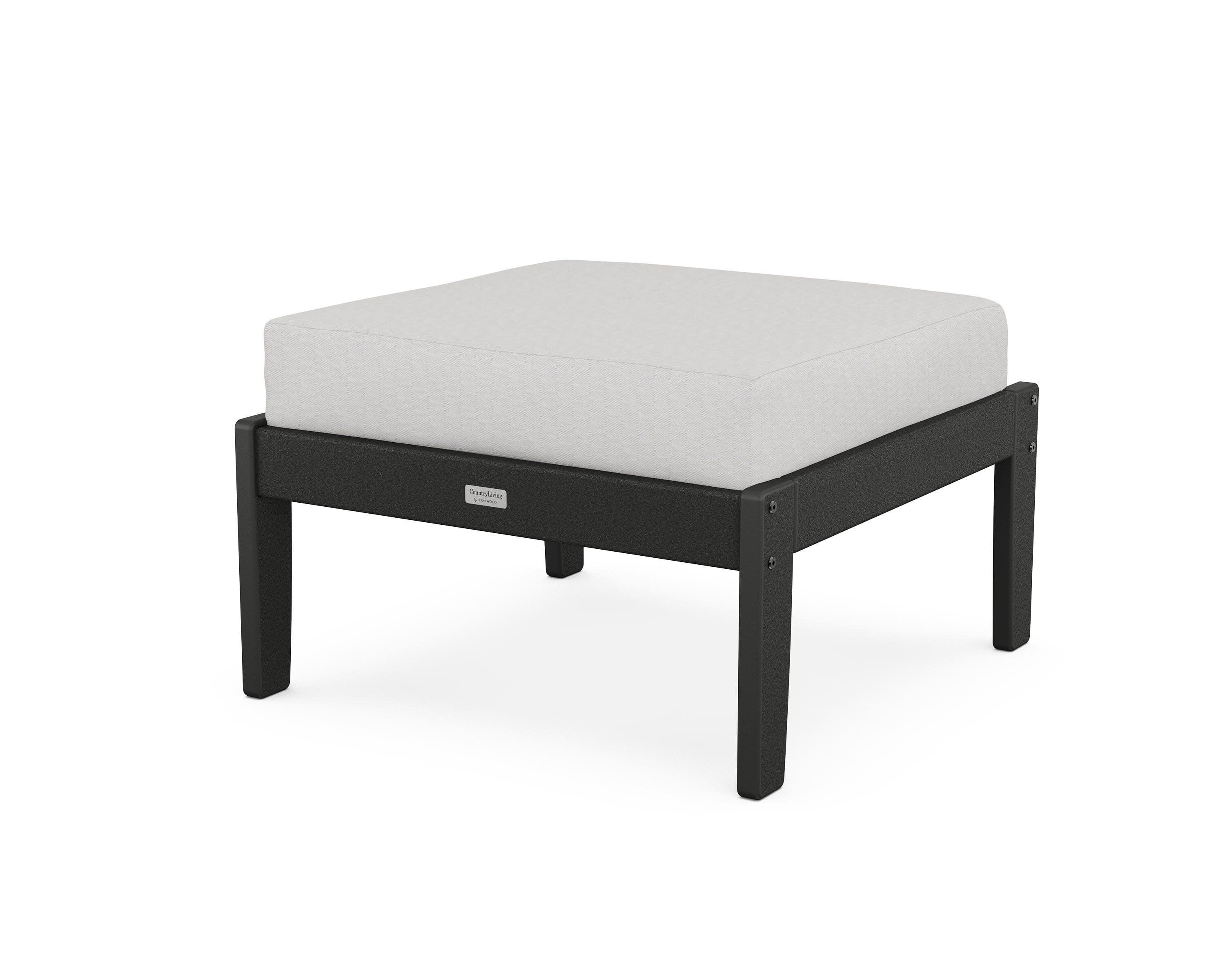 Cottage Deep Seating Ottoman in Black / Diamond in the Rough