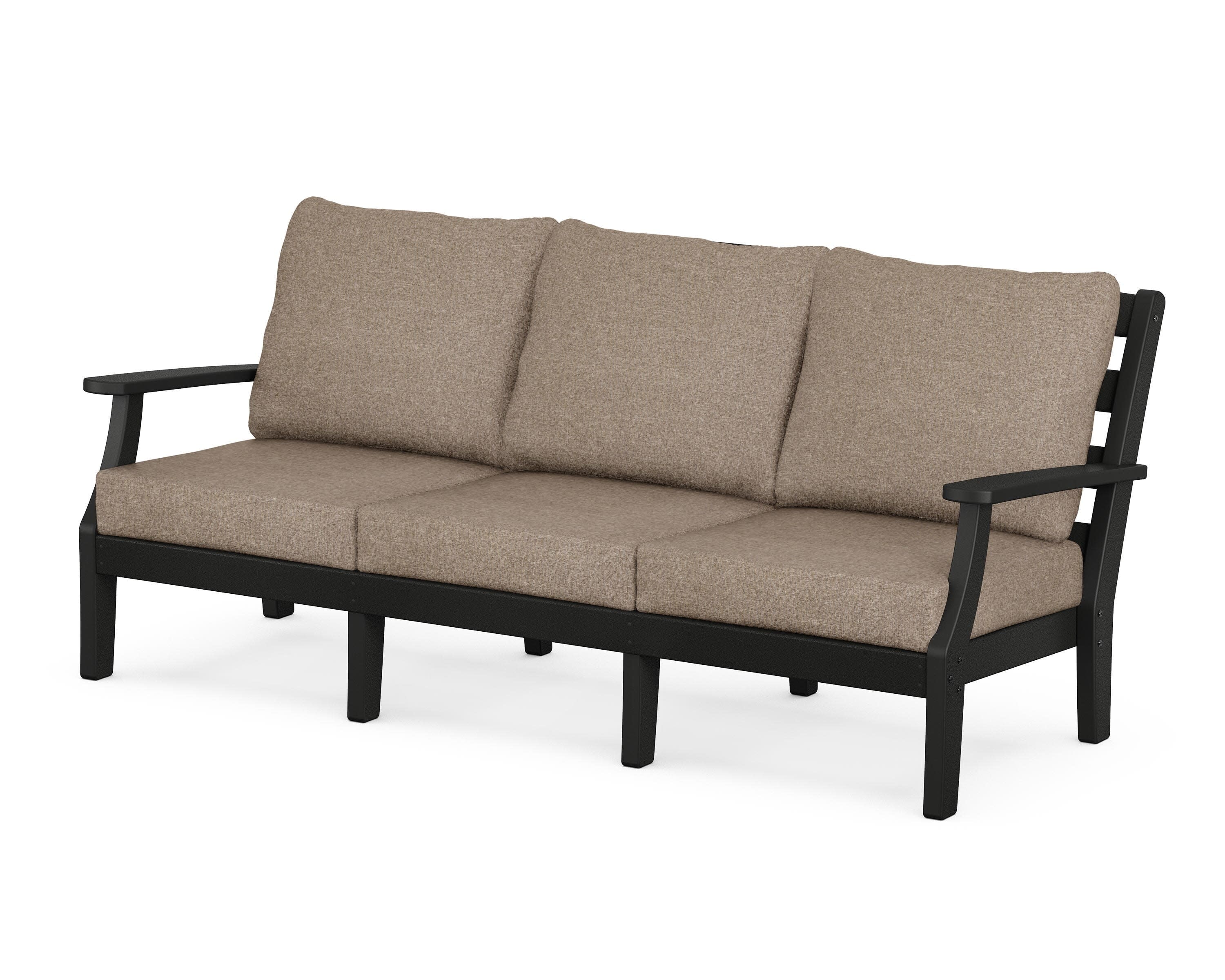 Chesapeake Deep Seating Sofa in Black / Spiced Burlap