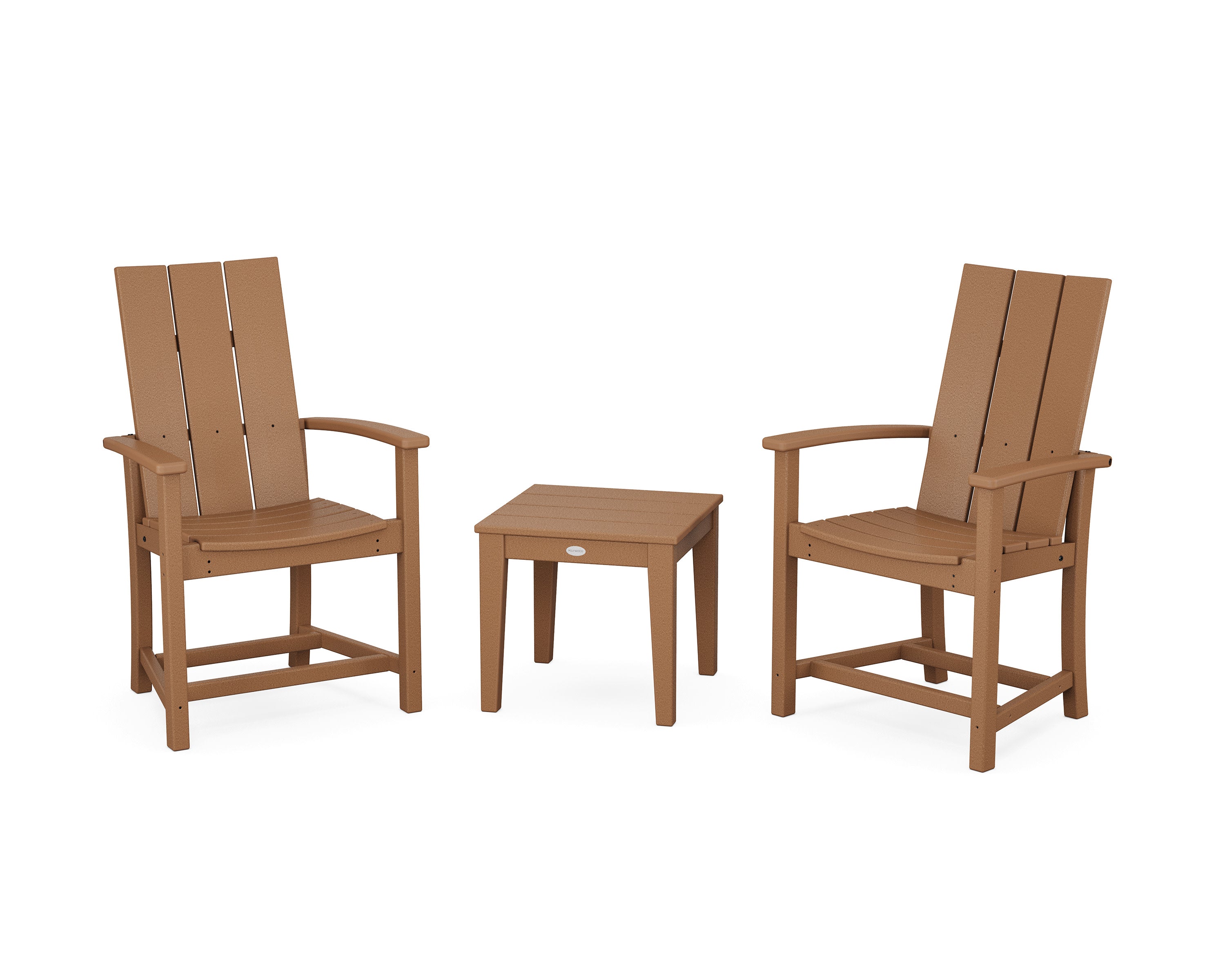 Modern 3-Piece Upright Adirondack Chair Set in Teak
