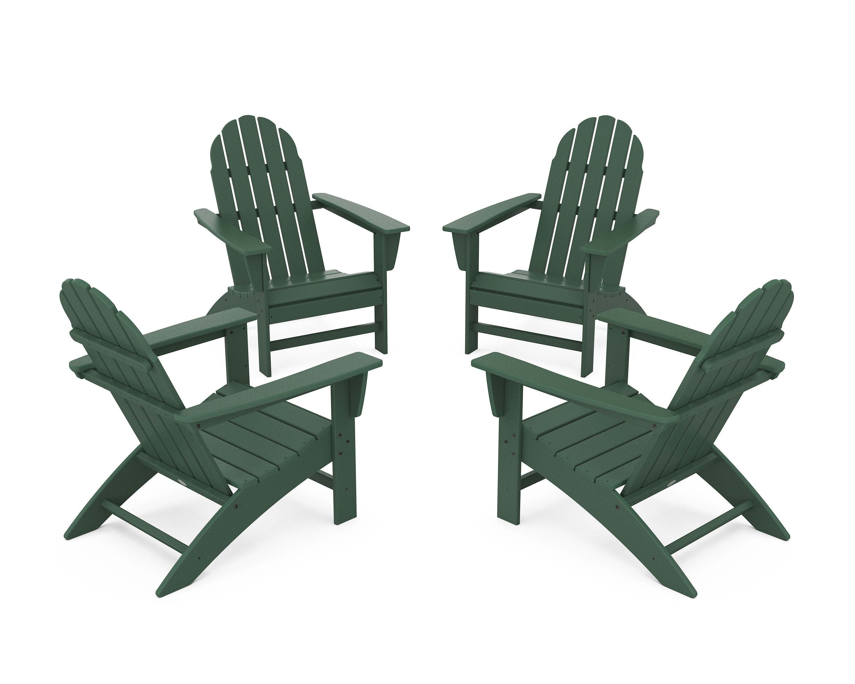 Vineyard 4-Piece Adirondack Conversation Set in Green