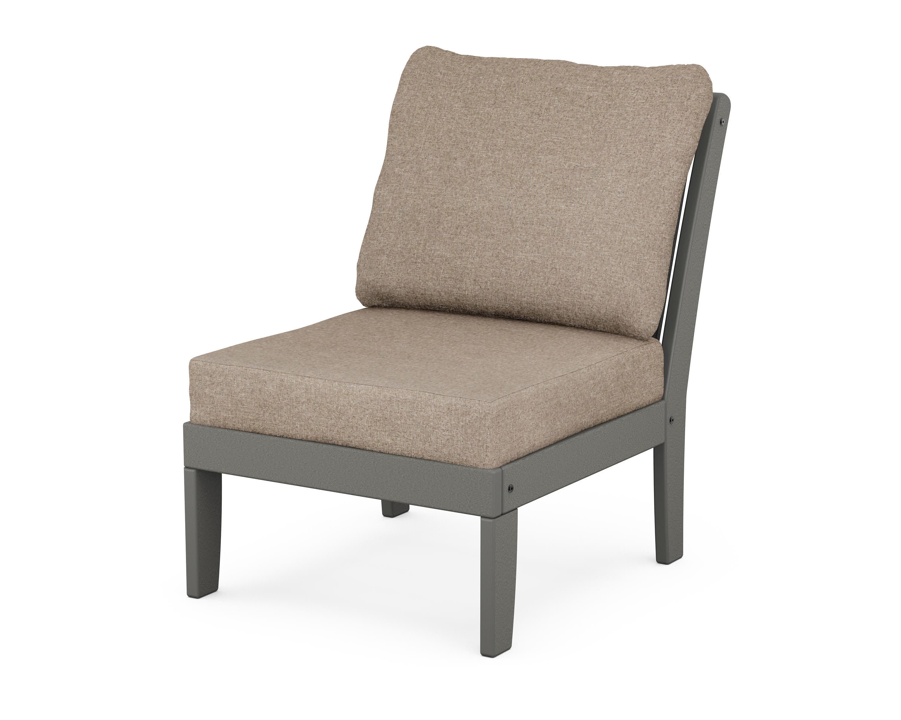 Braxton Modular Armless Chair in Slate Grey / Spiced Burlap