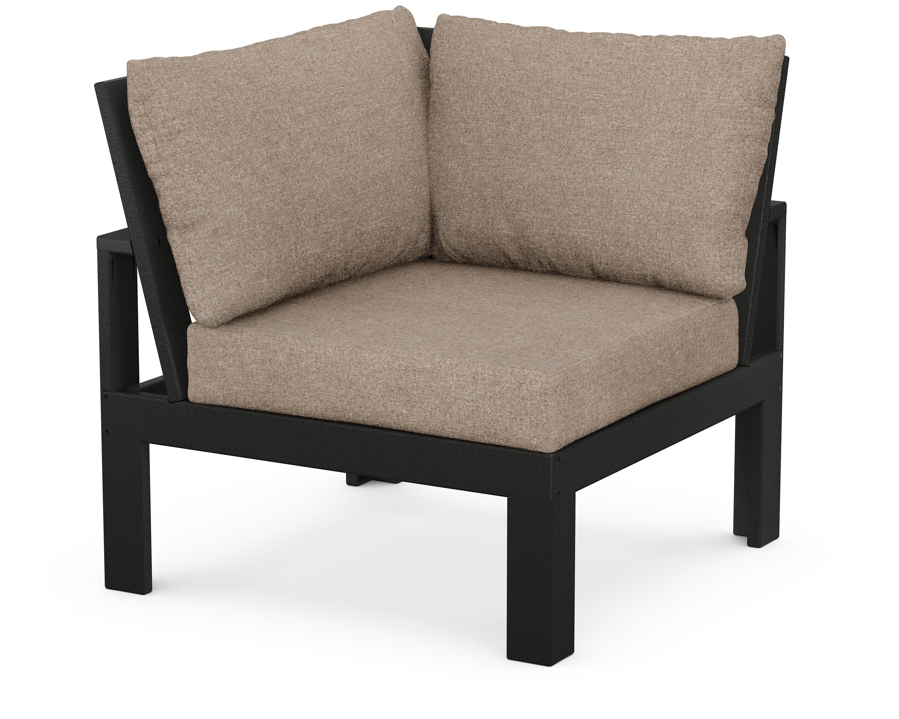 Modular Corner Chair in Black / Spiced Burlap