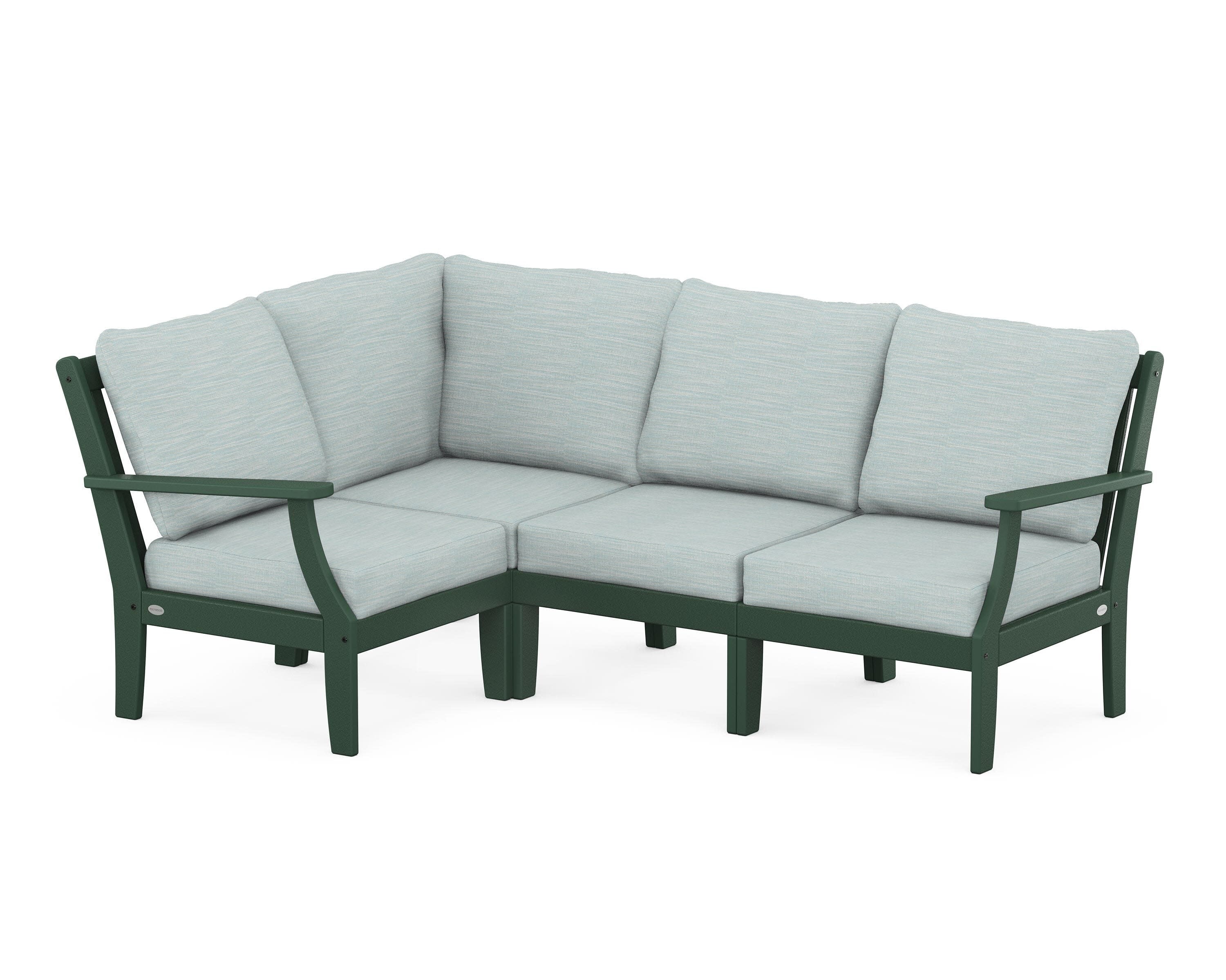 Braxton Modular 4-Piece Deep Seating Set in Green / Soothe Mist