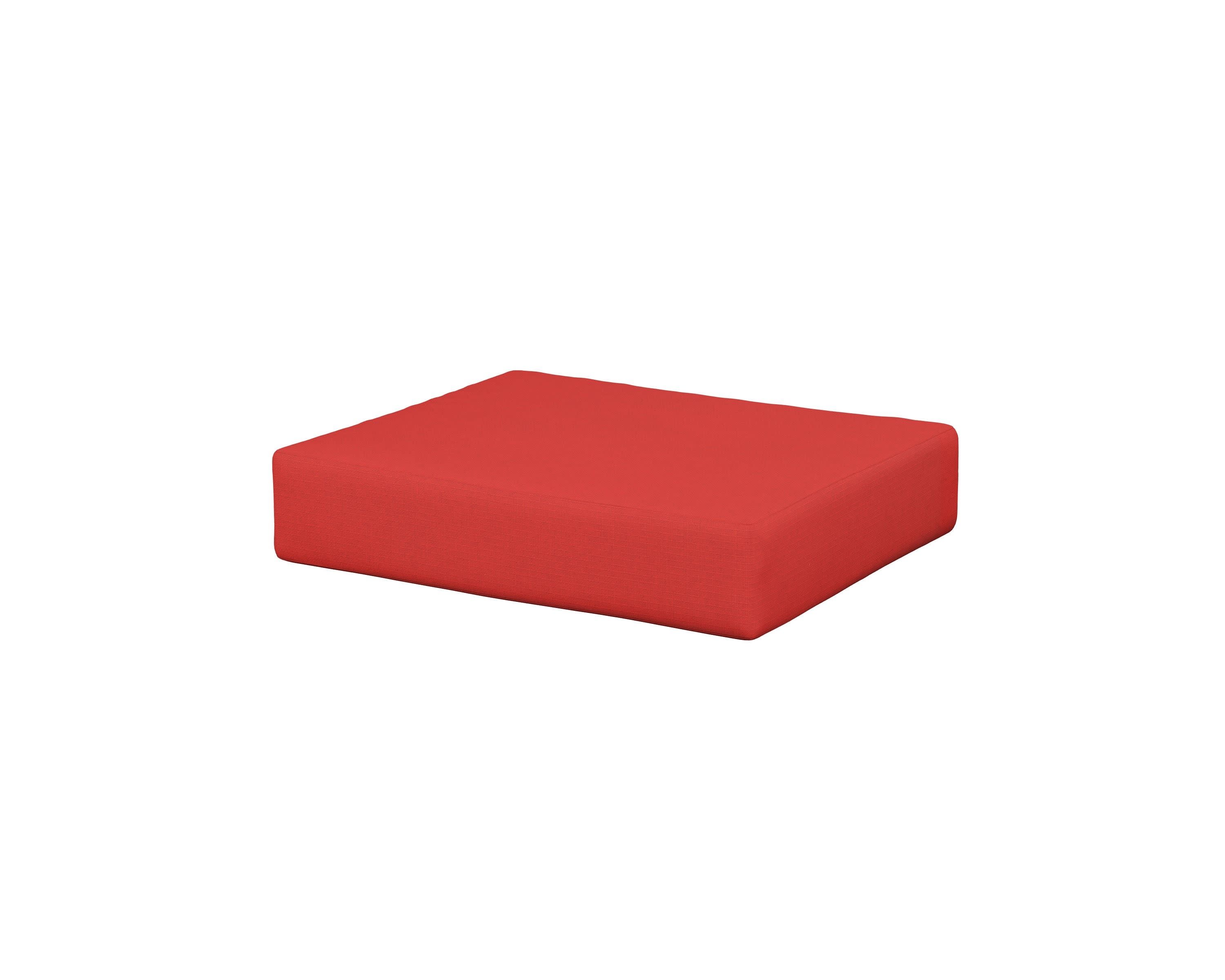 Acadia Ottoman Cushion in Crimson Linen