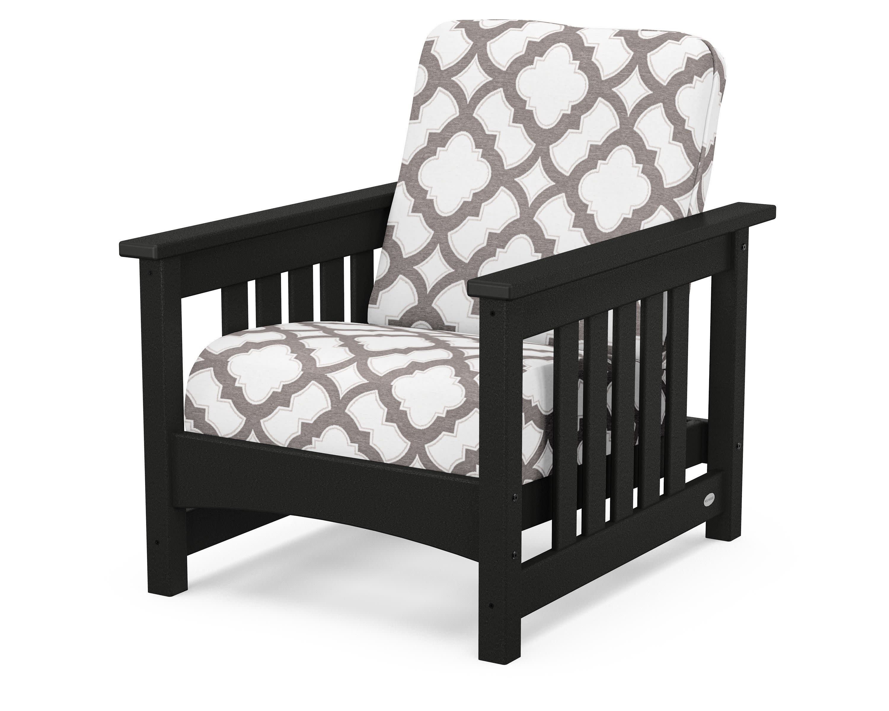Club Mission Chair in Black / Trellis Grey Mist