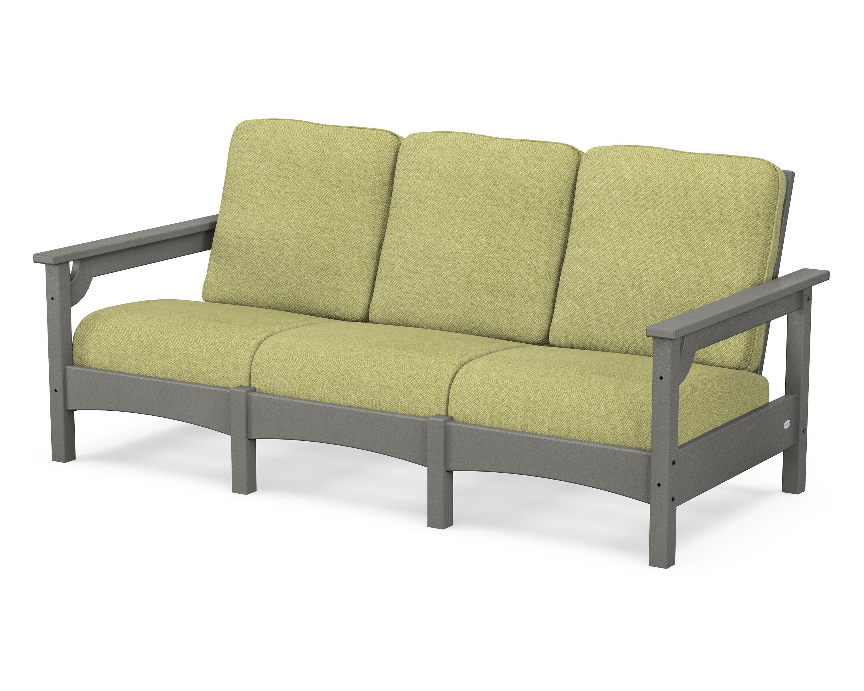 Club Sofa in Slate Grey / Chartreuse Boucle
