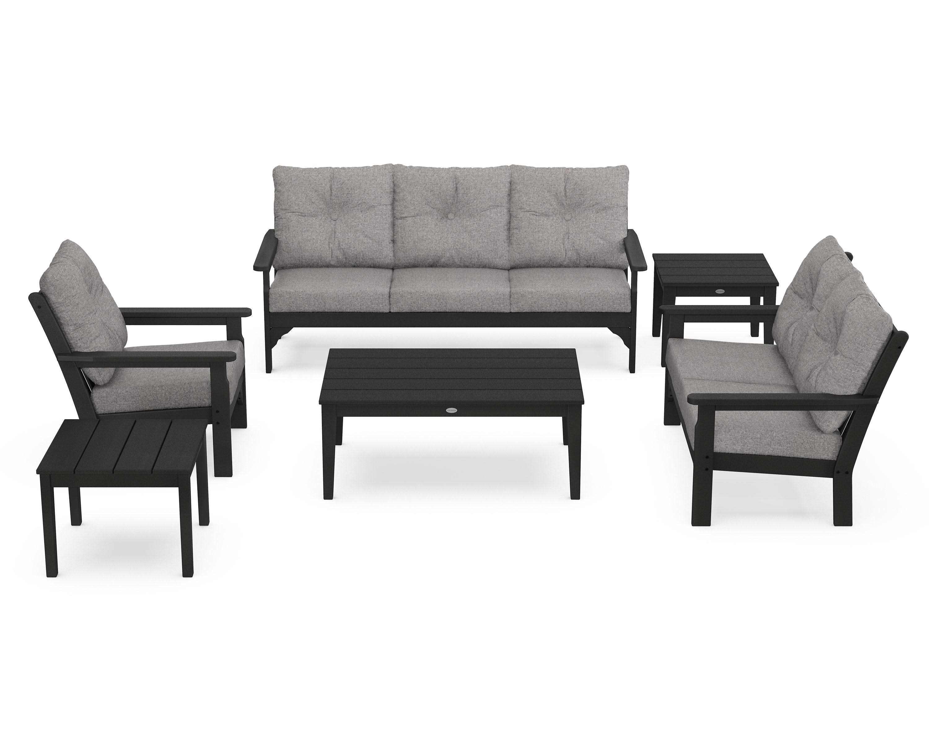 Vineyard 6-Piece Deep Seating Set in Green / Grey Mist