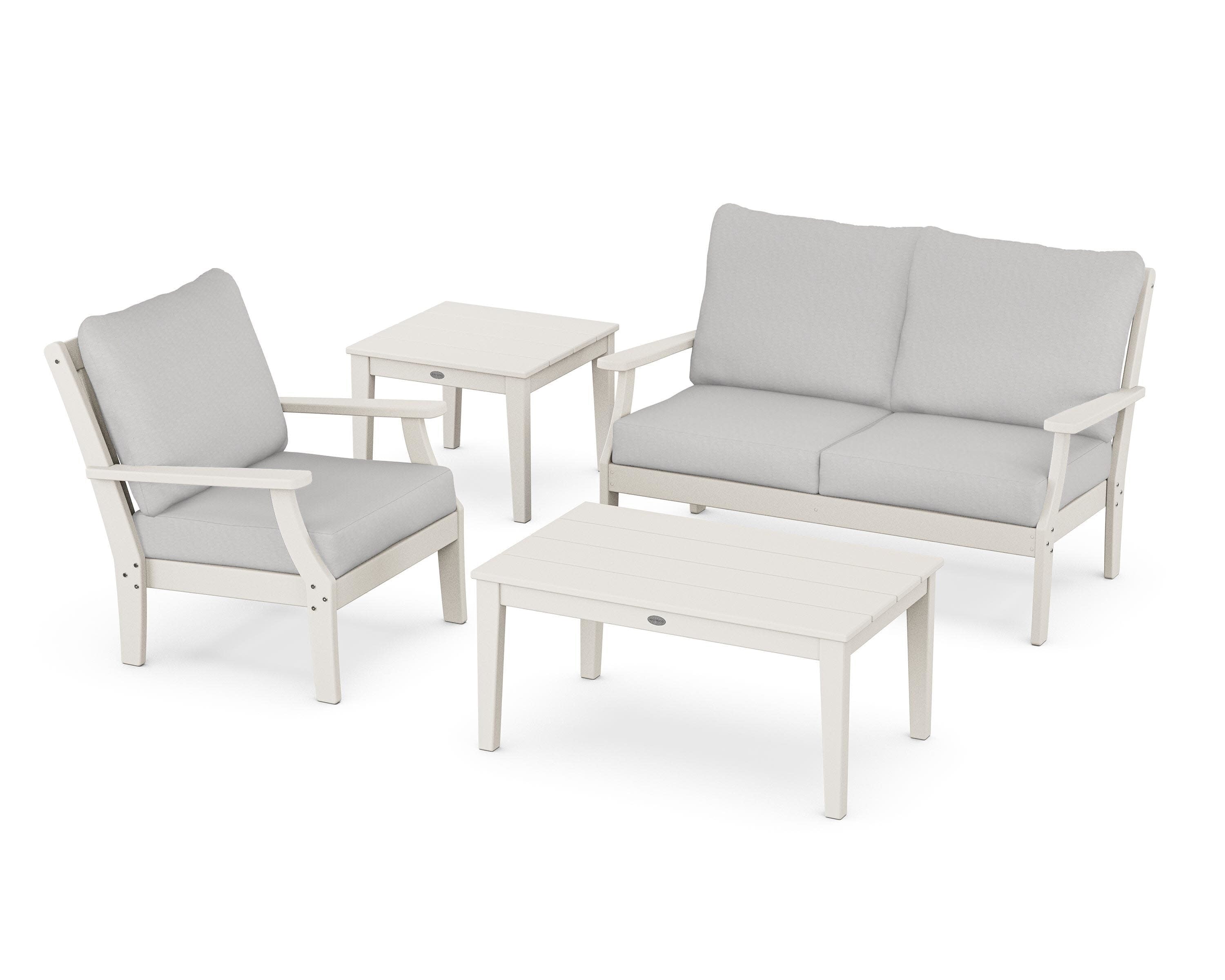 Braxton 4-Piece Deep Seating Set in Sand / Diamond in the Rough