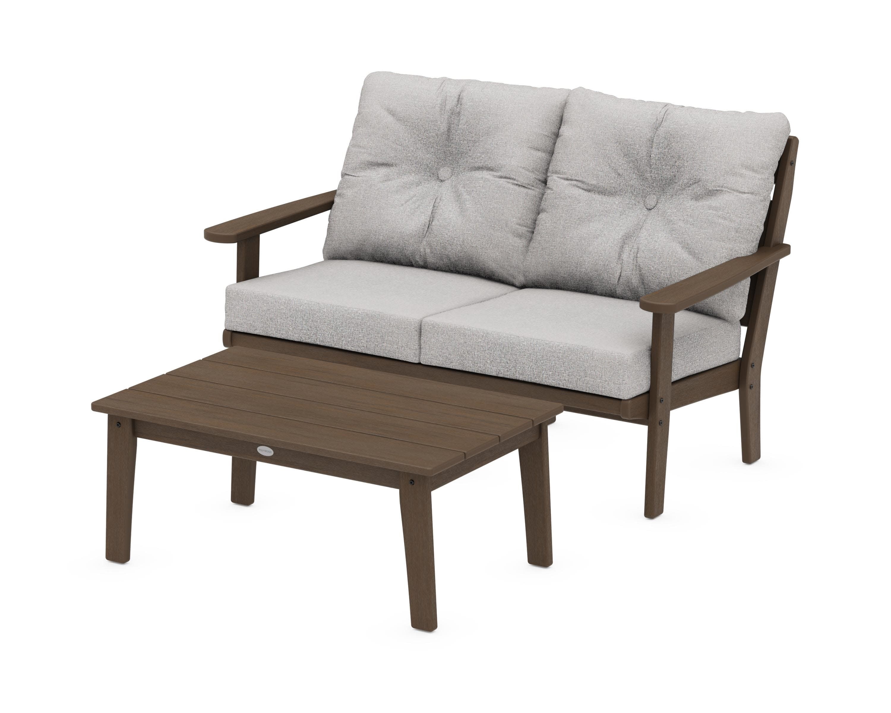 Lakeside 2-Piece Lounge Loveseat Set in Kona / Grey Mist