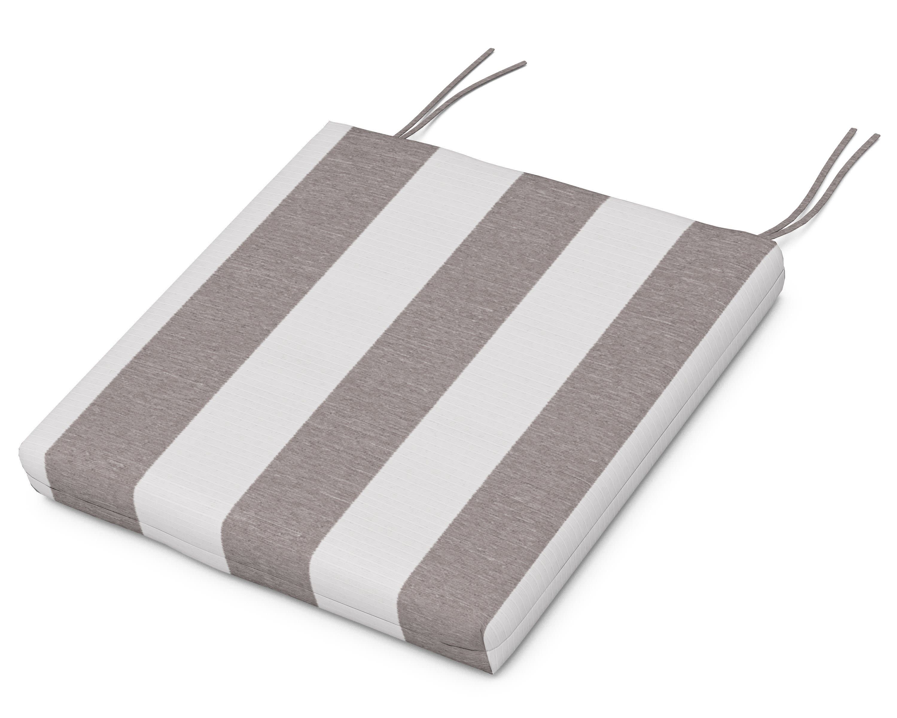 Acadia Dining Arm Seat Pad in Cabana Stripe Grey Mist