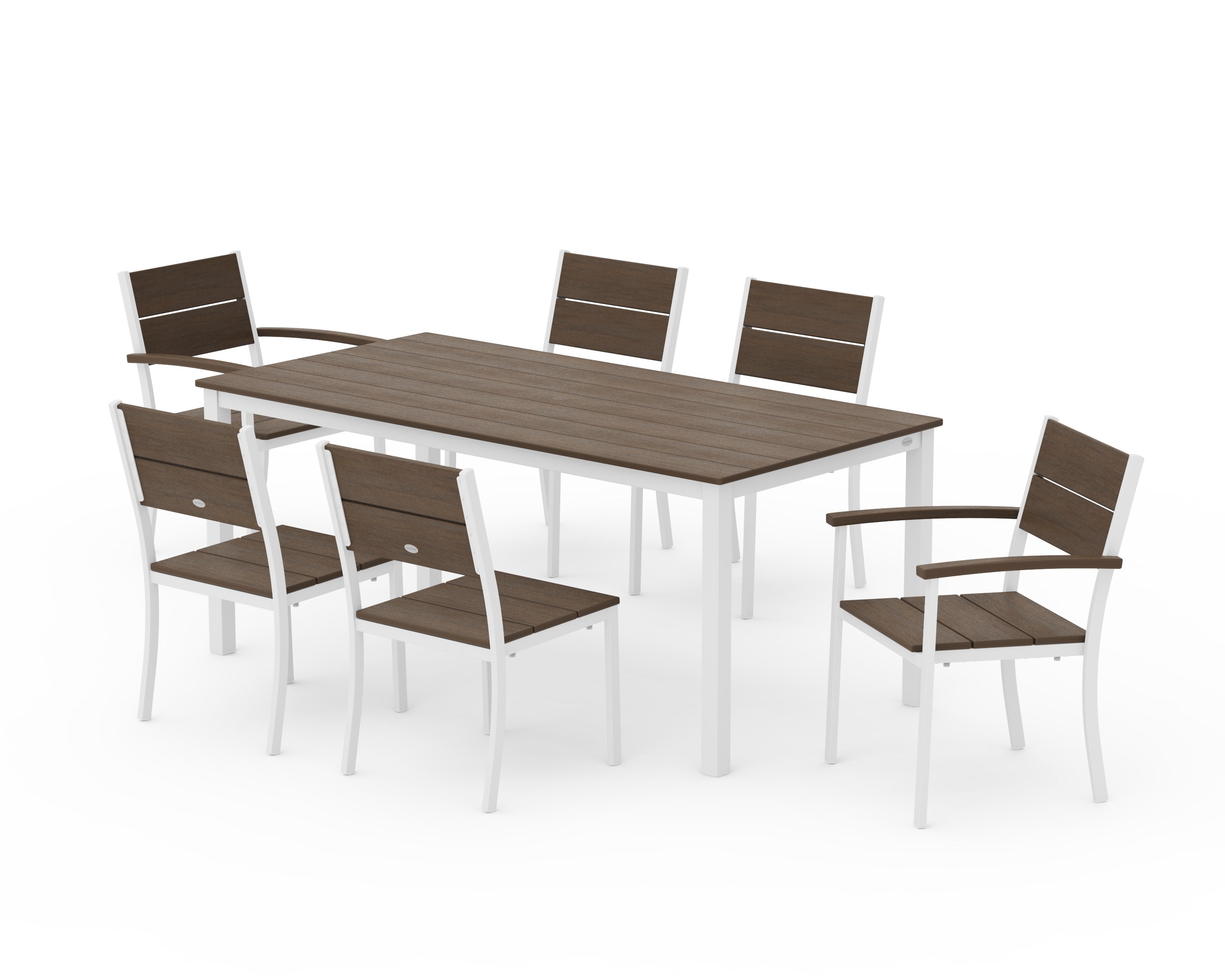 Main Street 7-Piece Dining Set in White / Kona