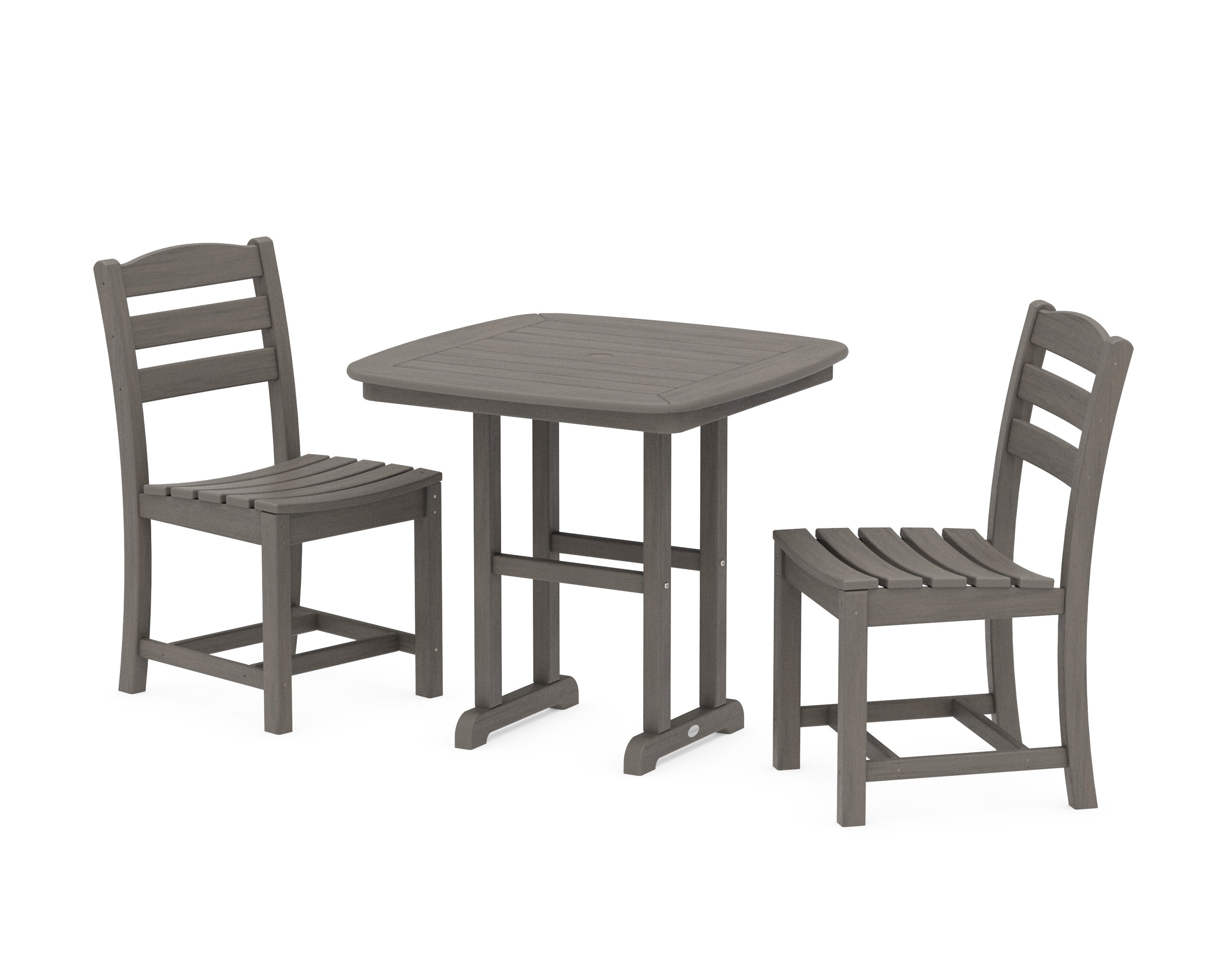 La Casa Caf Side Chair 3-Piece Dining Set in Driftwood