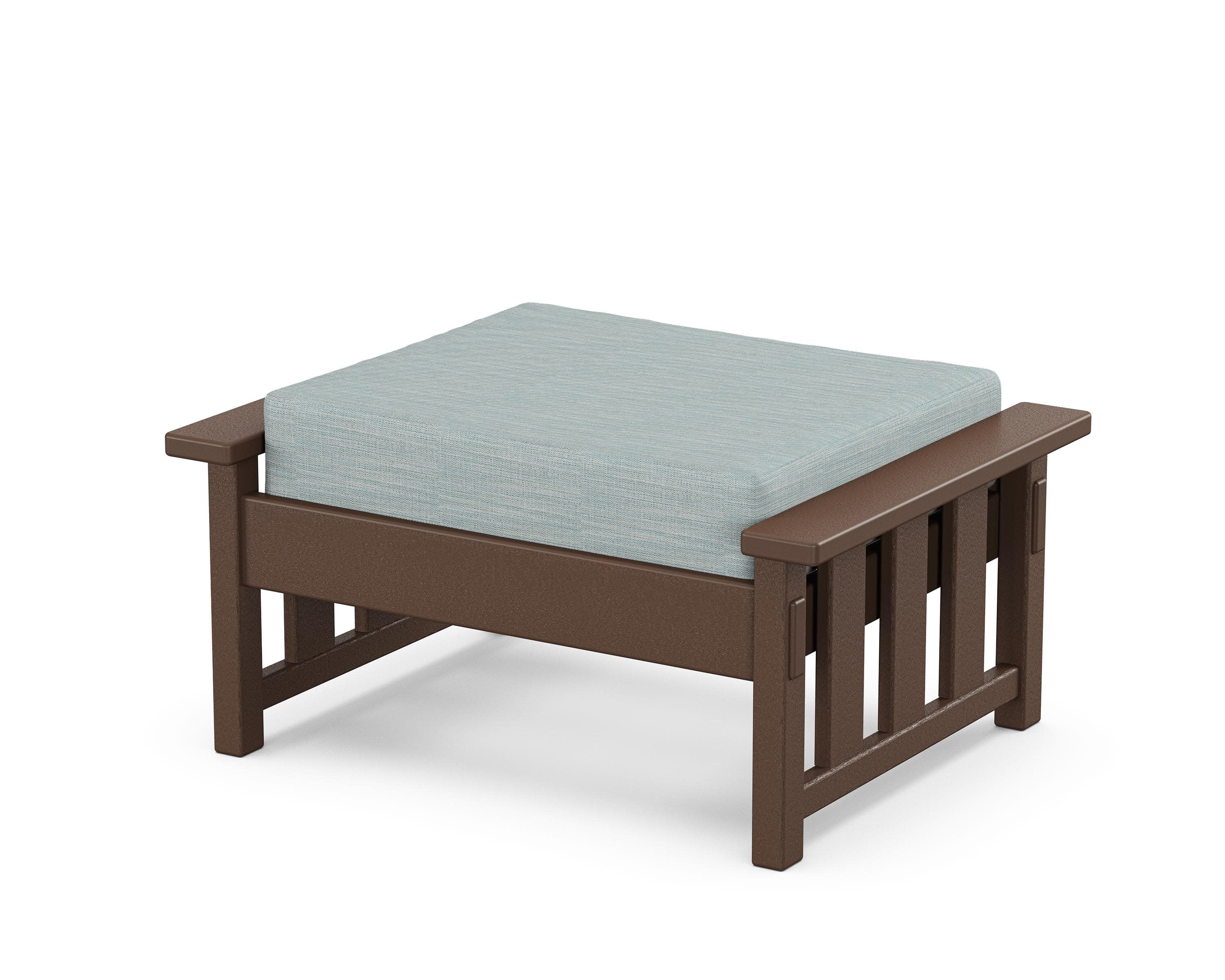 Acadia Deep Seating Ottoman in Mahogany / Soothe Mist