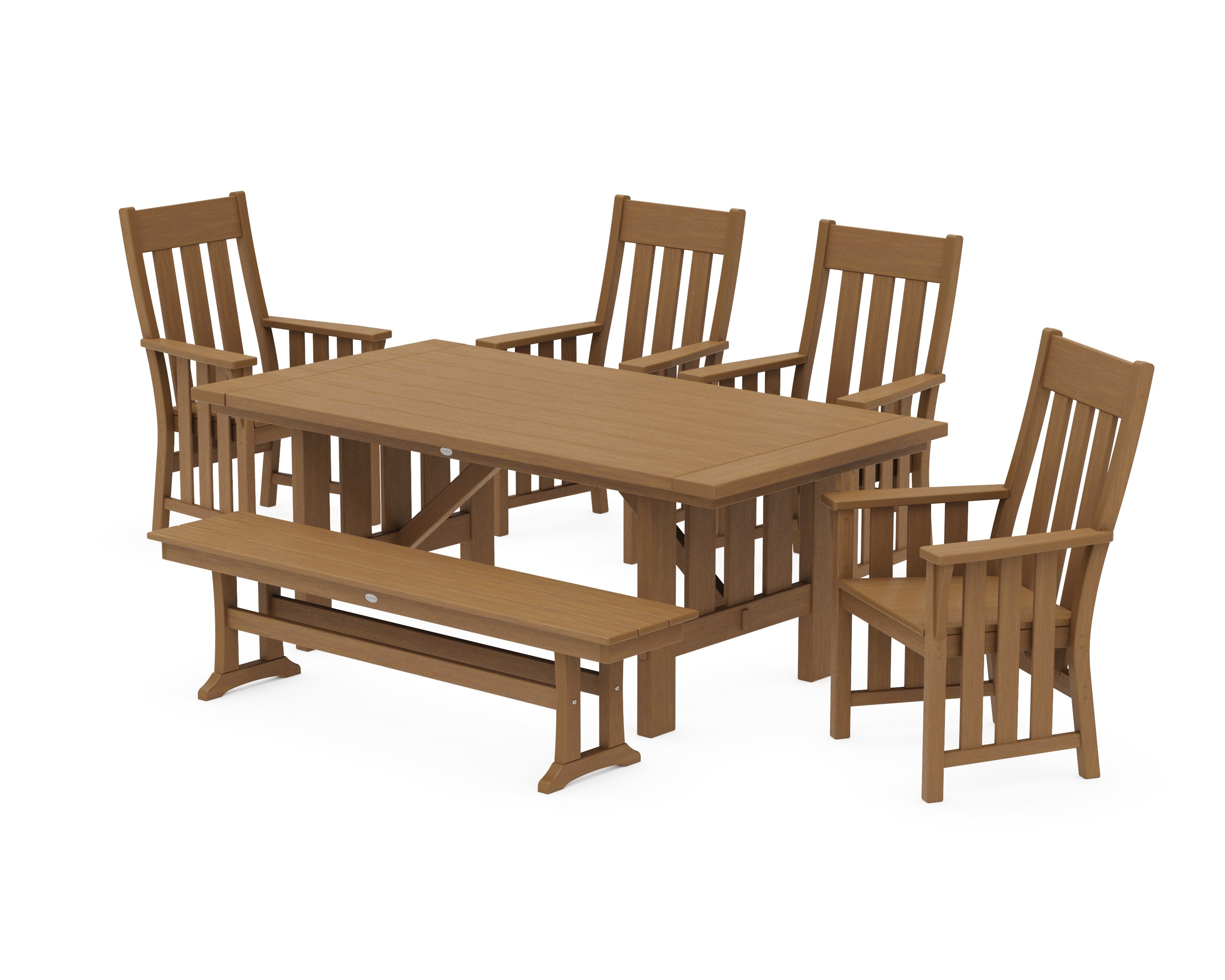 Acadia 6-Piece Dining Set with Bench in Natural