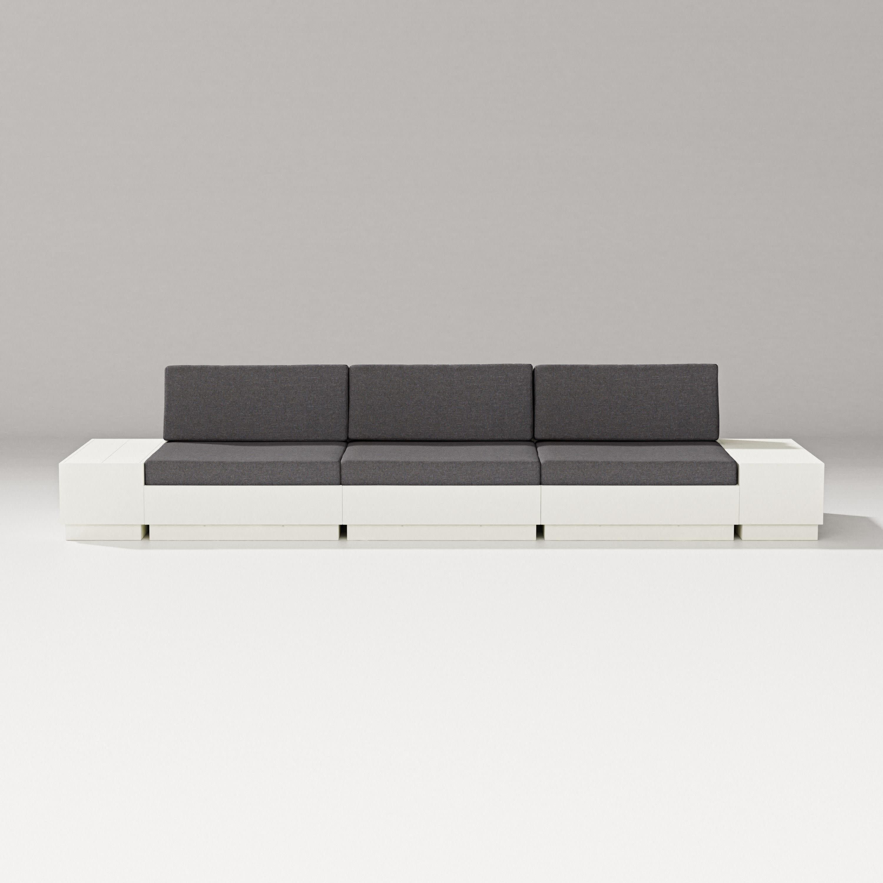 Elevate Straight Sectional in Vintage White / Ash Charcoal