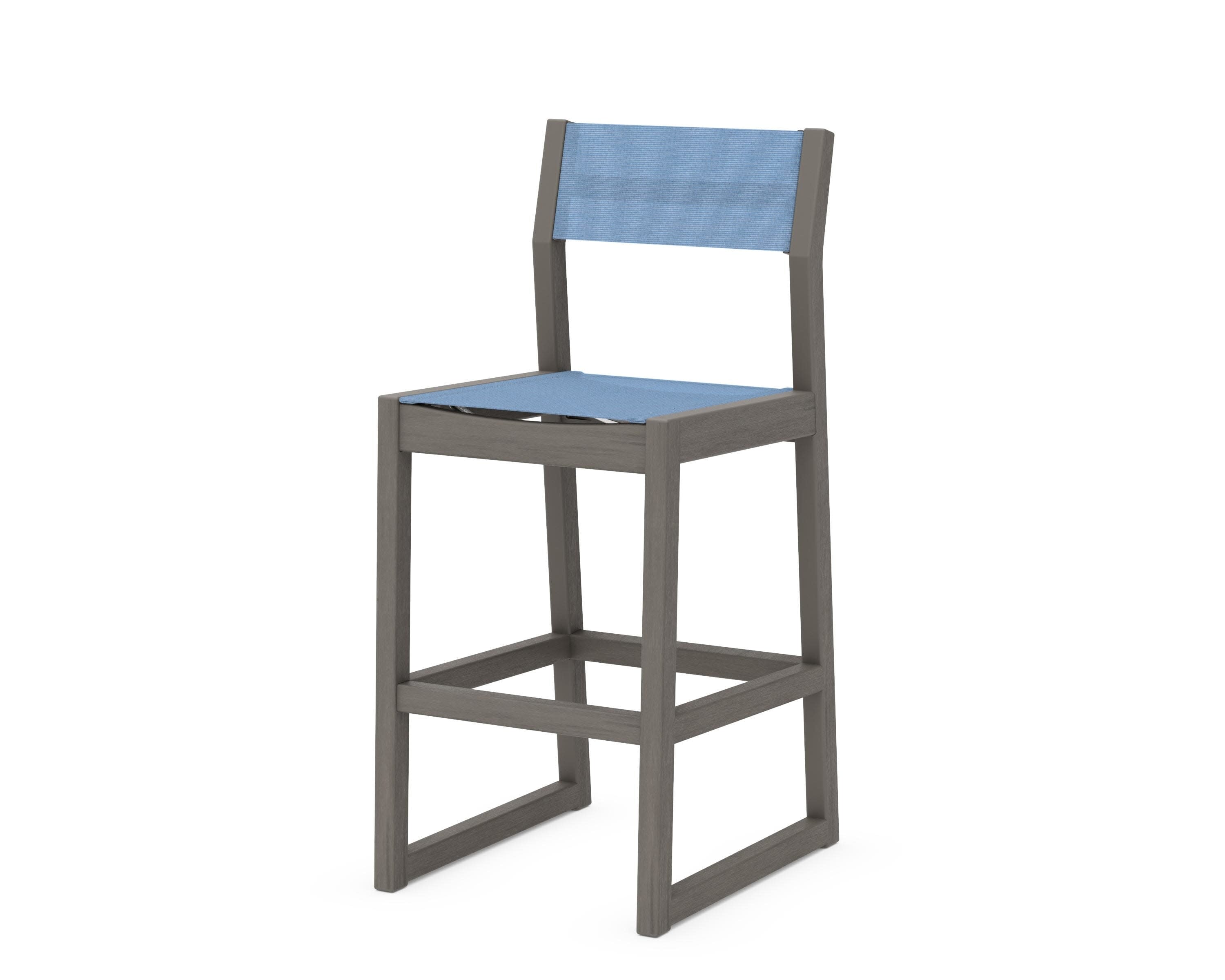 EDGE Sling Bar Side Chair in Driftwood / Poolside Sling