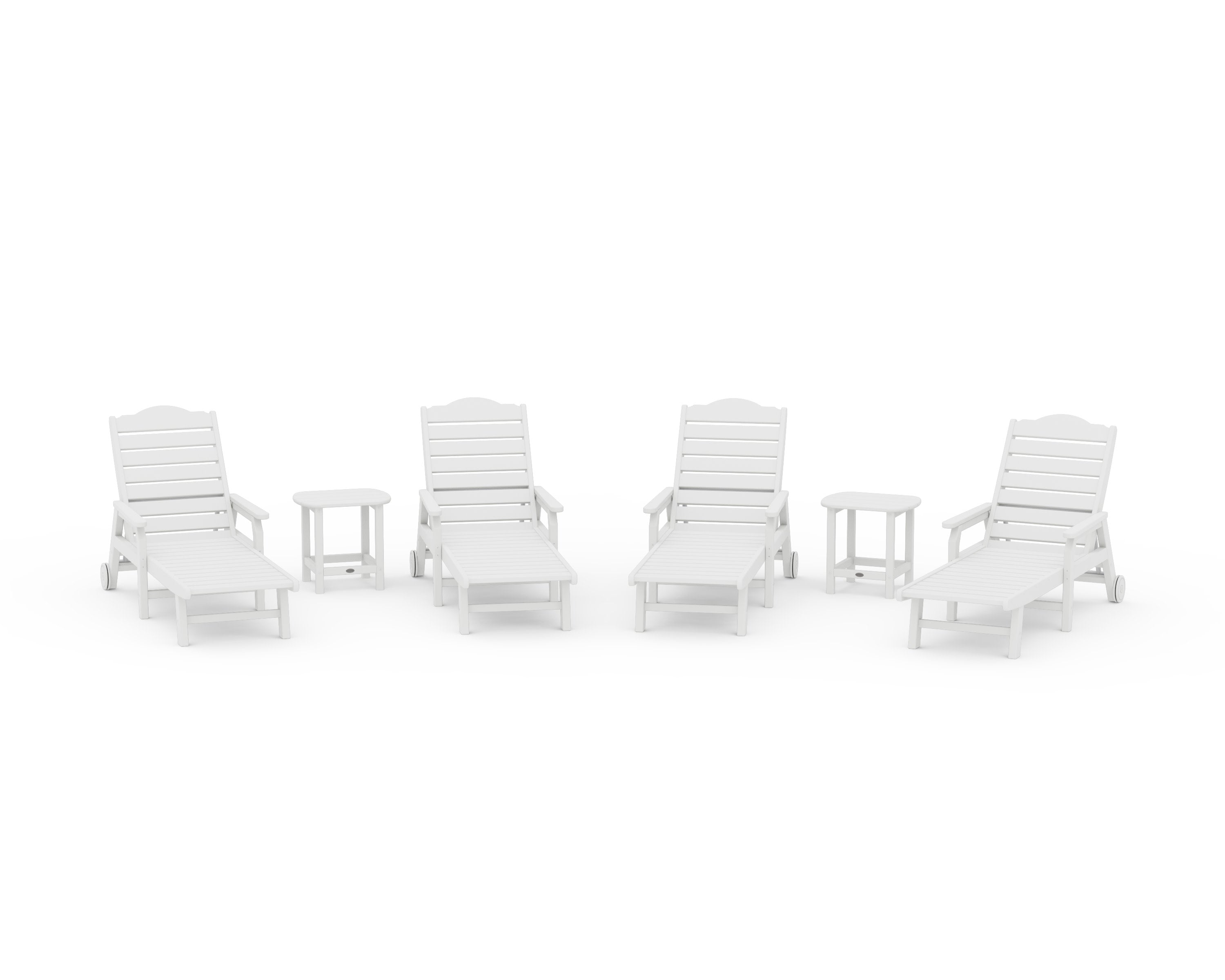 6-Piece Savannah Chaise Lounge Set in White