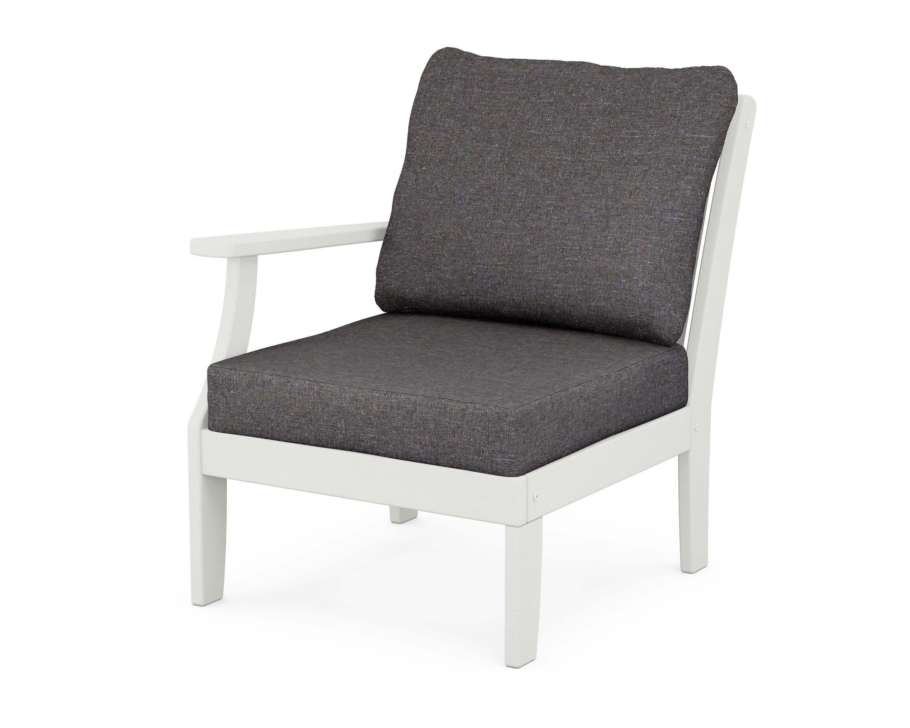 Braxton Modular Left Arm Chair in Vintage White / Ash Charcoal
