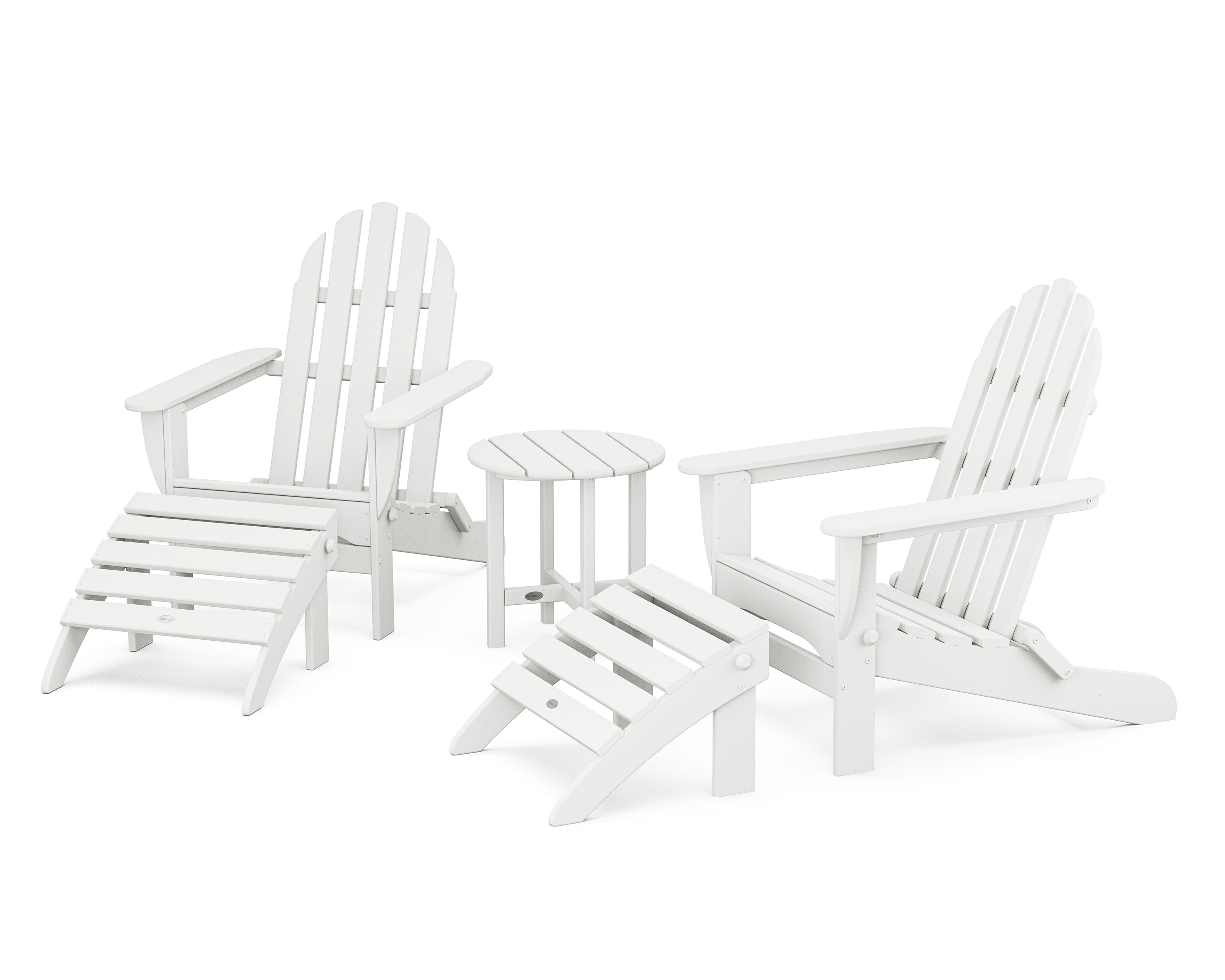 Classic Adirondack 5-Piece Casual Set in White
