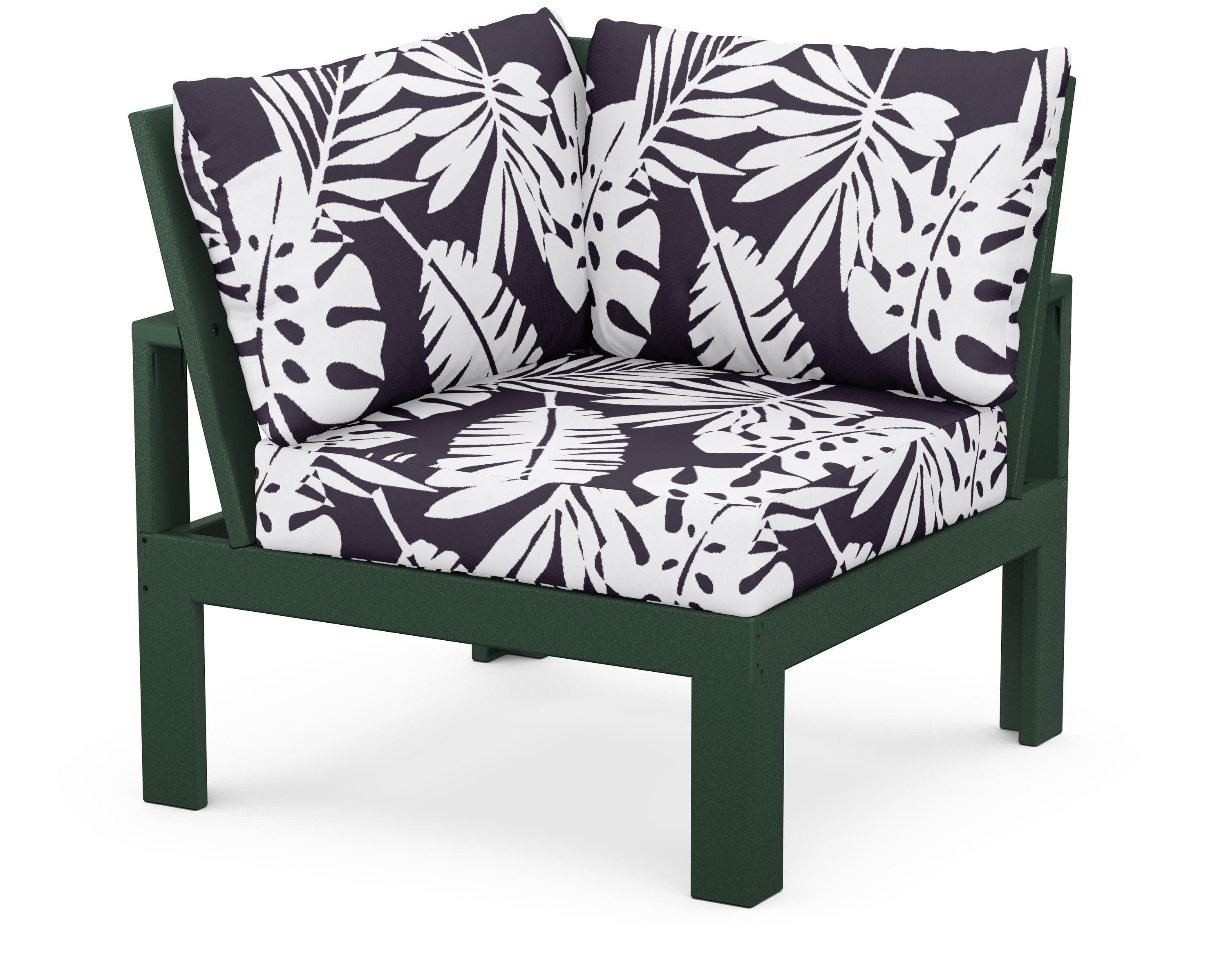 Modular Corner Chair in Green / Leaf Navy