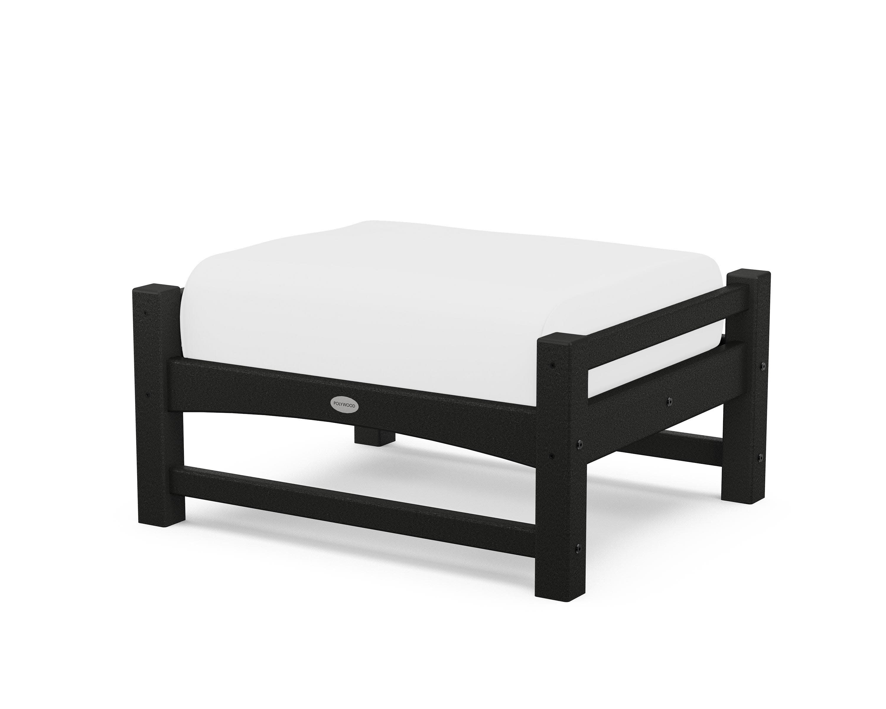 Club Ottoman in Black / Natural