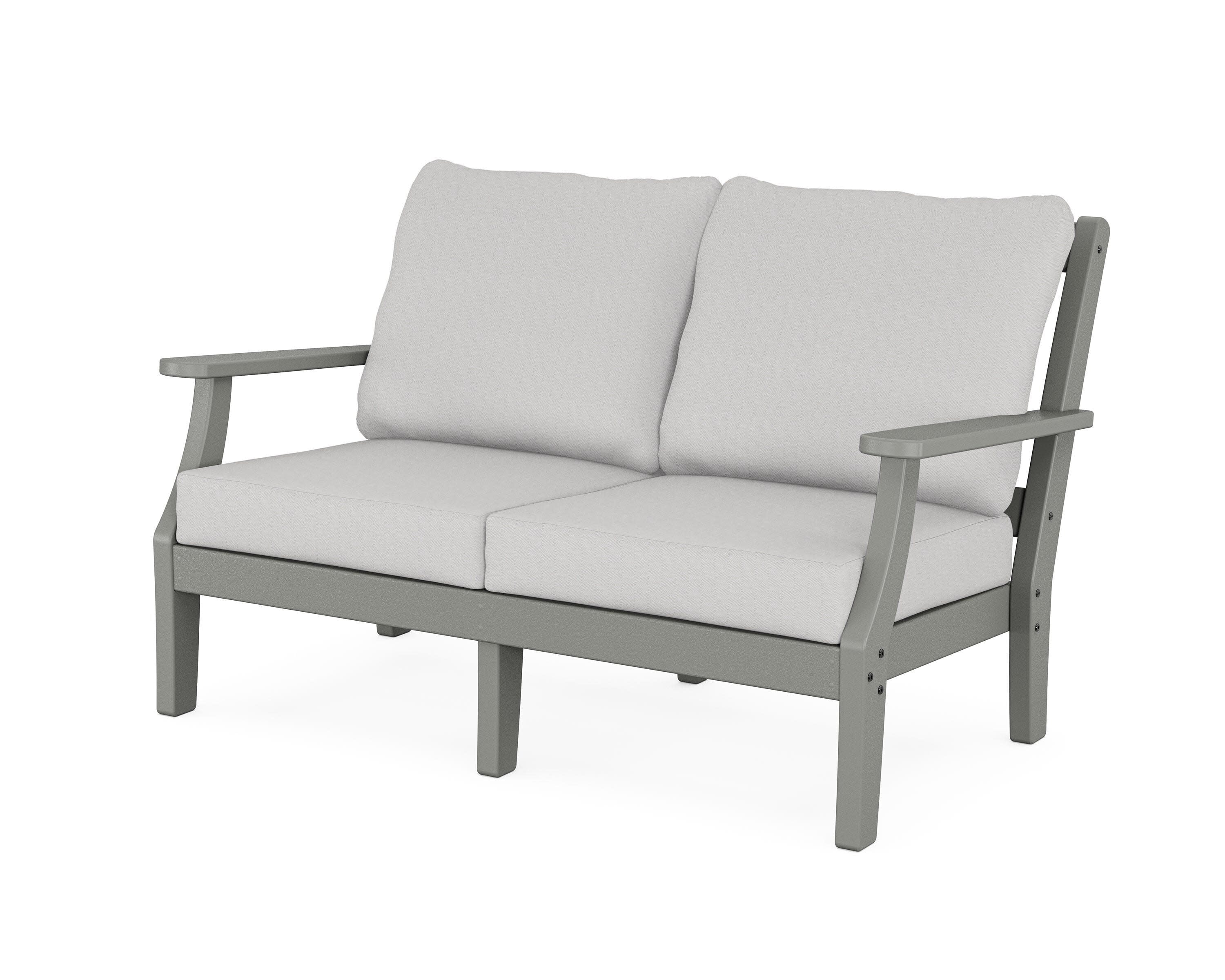 Chinoiserie Deep Seating Loveseat in Slate Grey / Diamond in the Rough