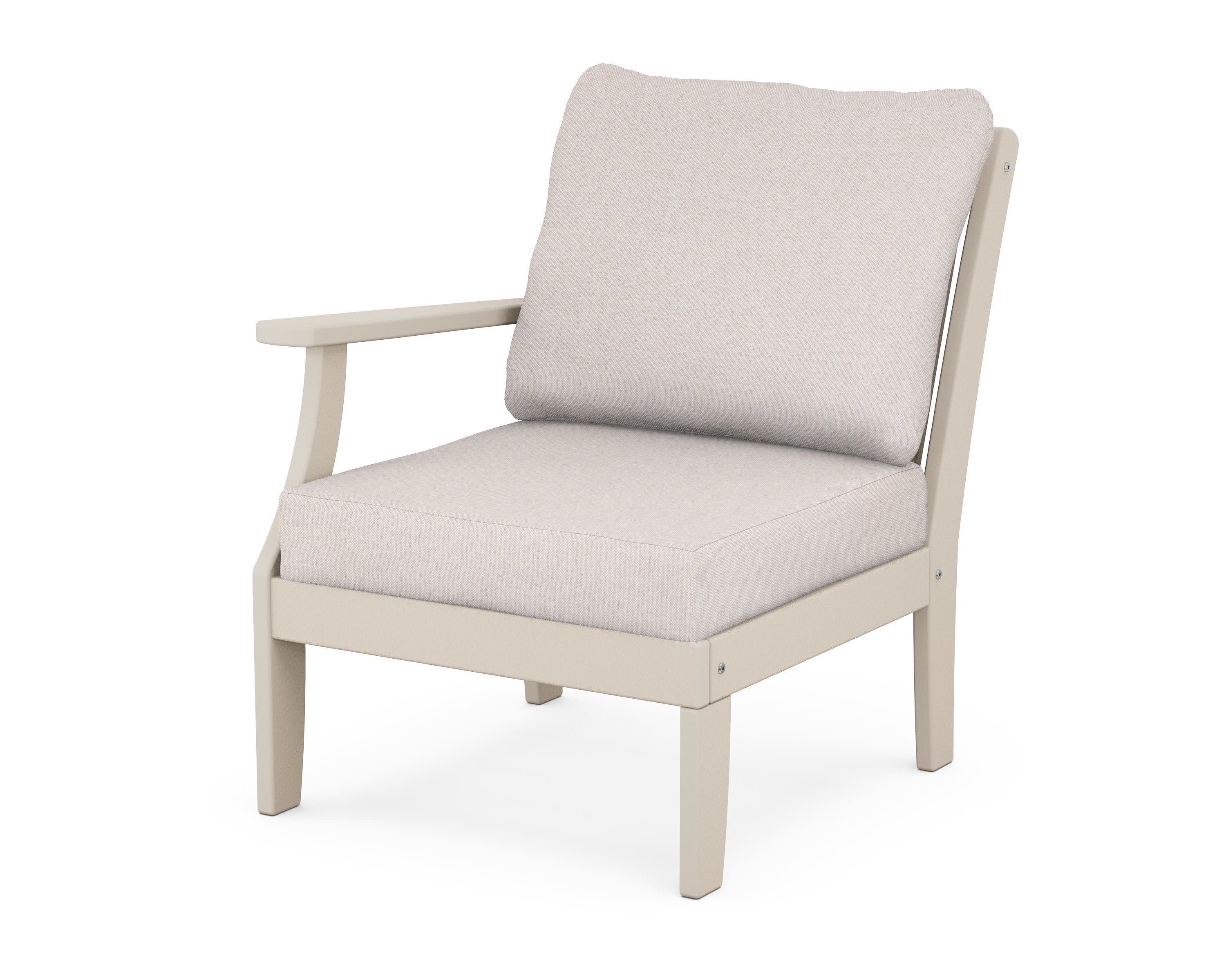 Braxton Modular Left Arm Chair in Sand / Dune Burlap
