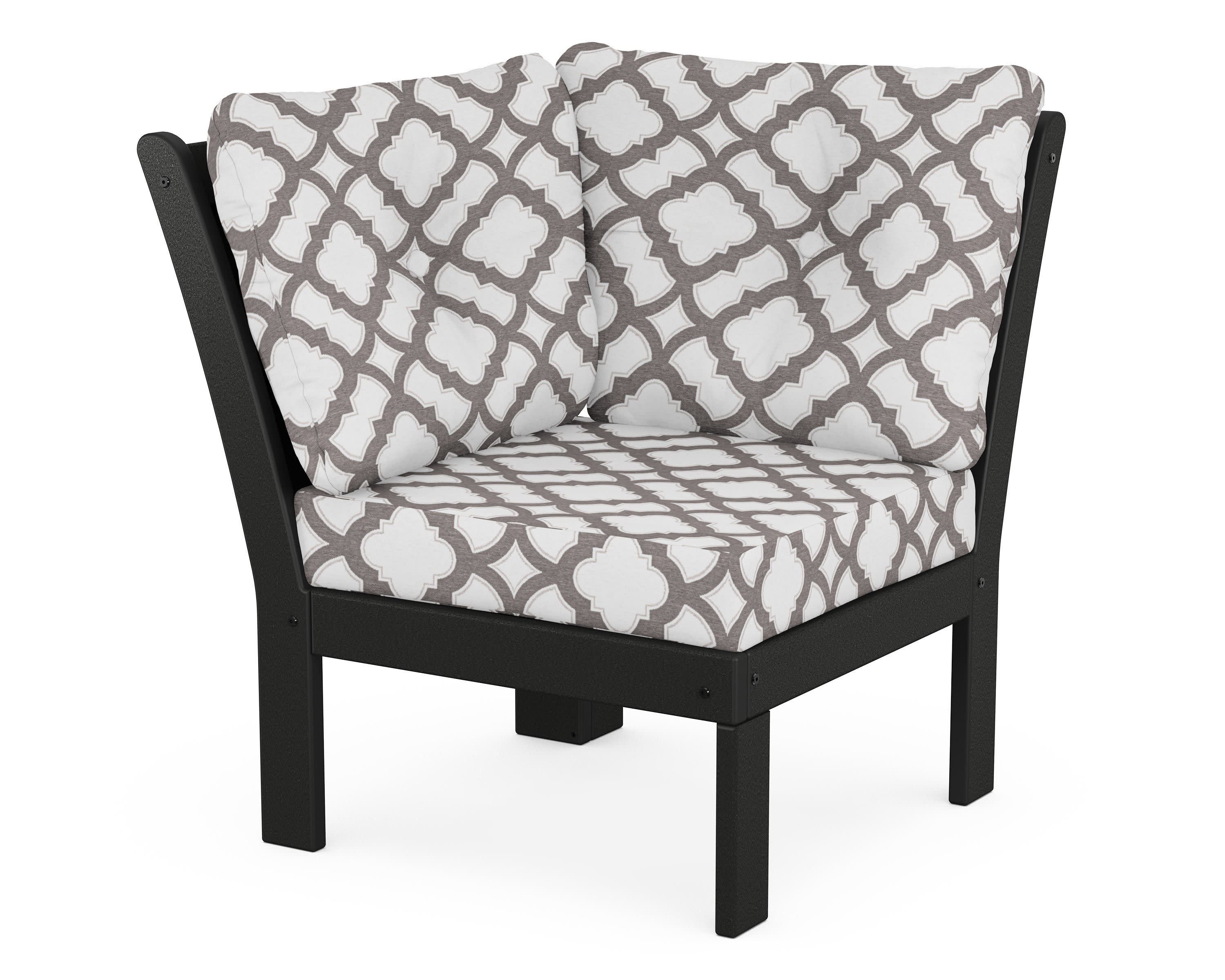 Vineyard Modular Corner Chair in Black / Trellis Grey Mist