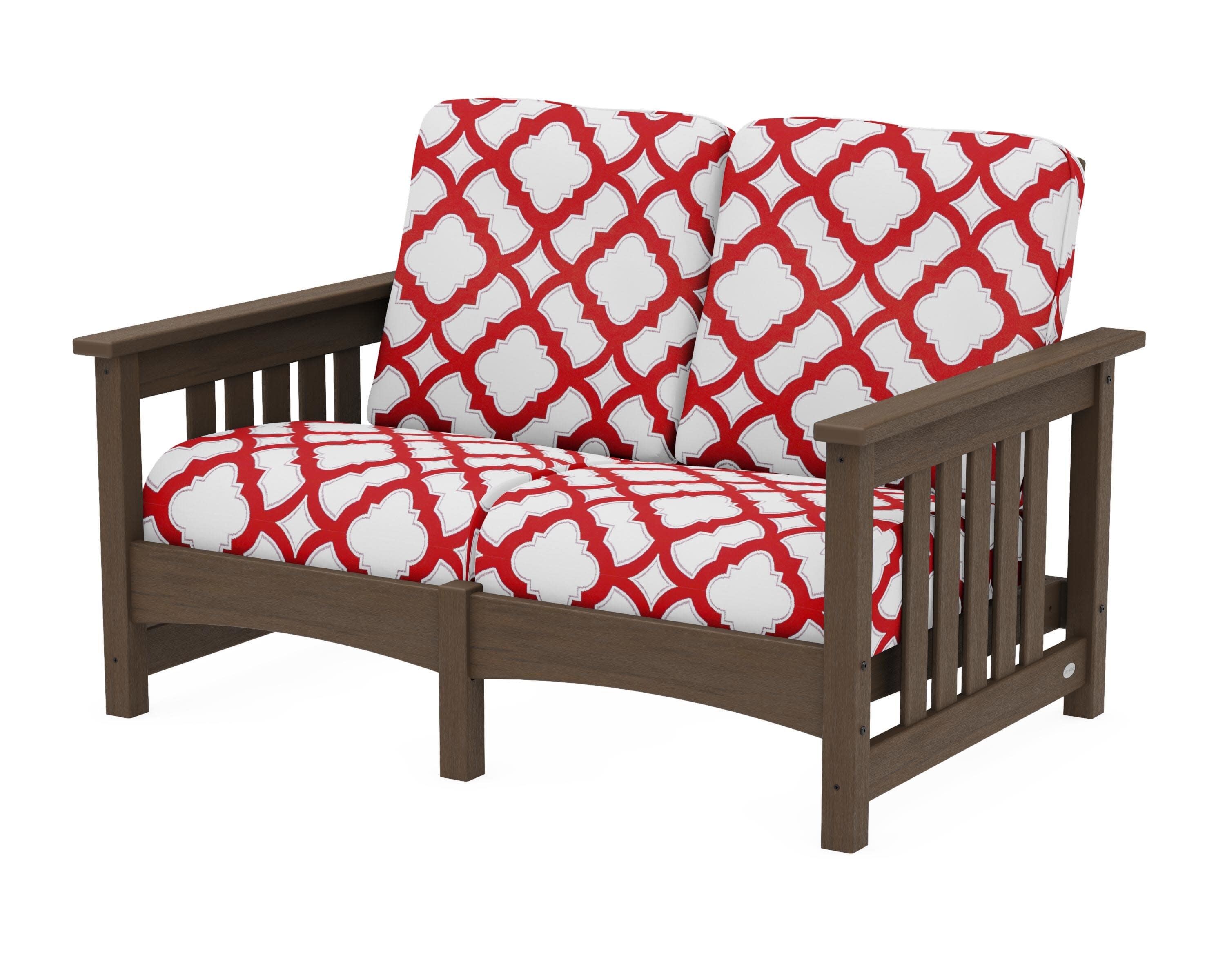 Club Mission Loveseat in Kona / Trellis Crimson