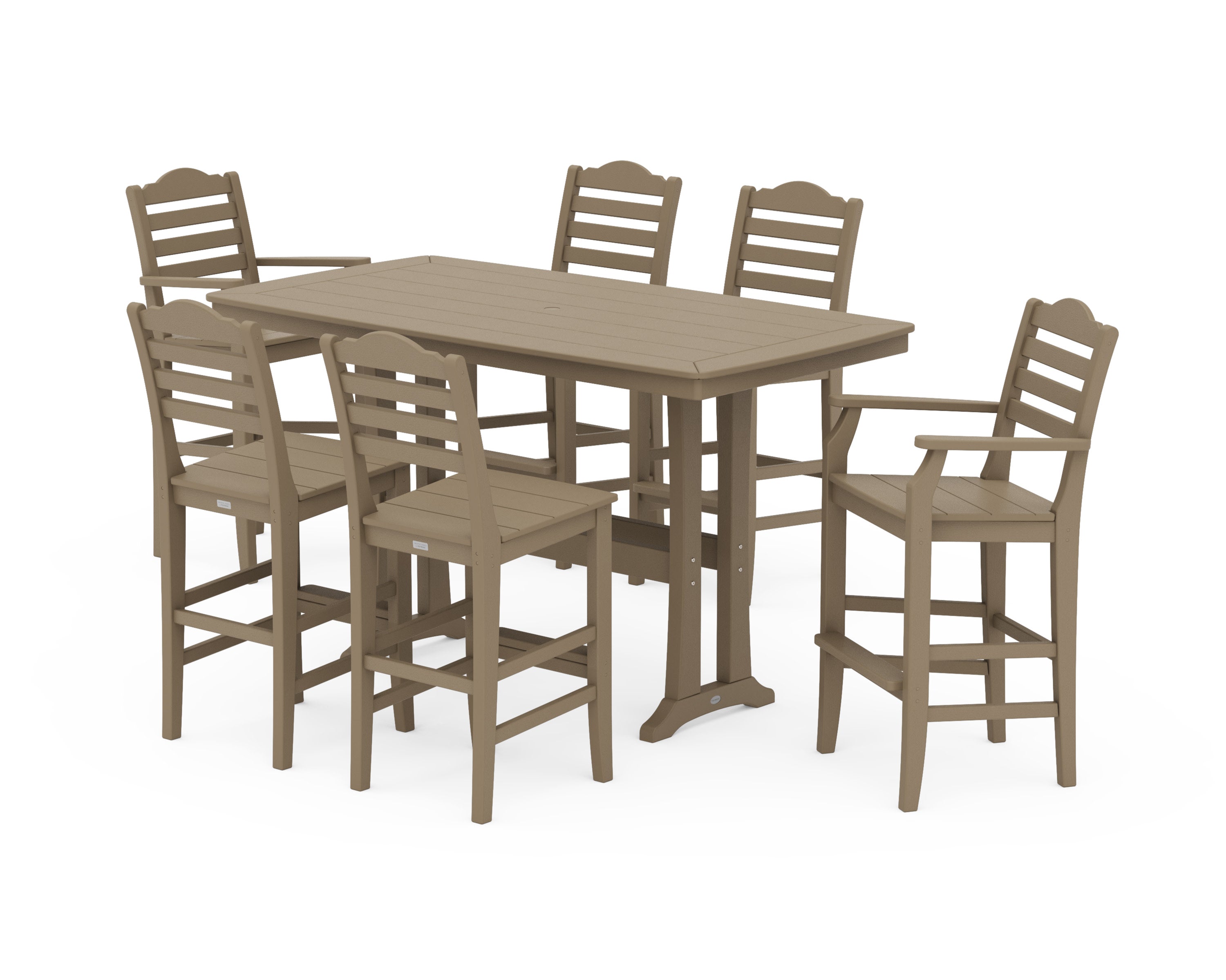 Savannah 7-Piece Bar Set with Trestle Legs in Vintage Sahara