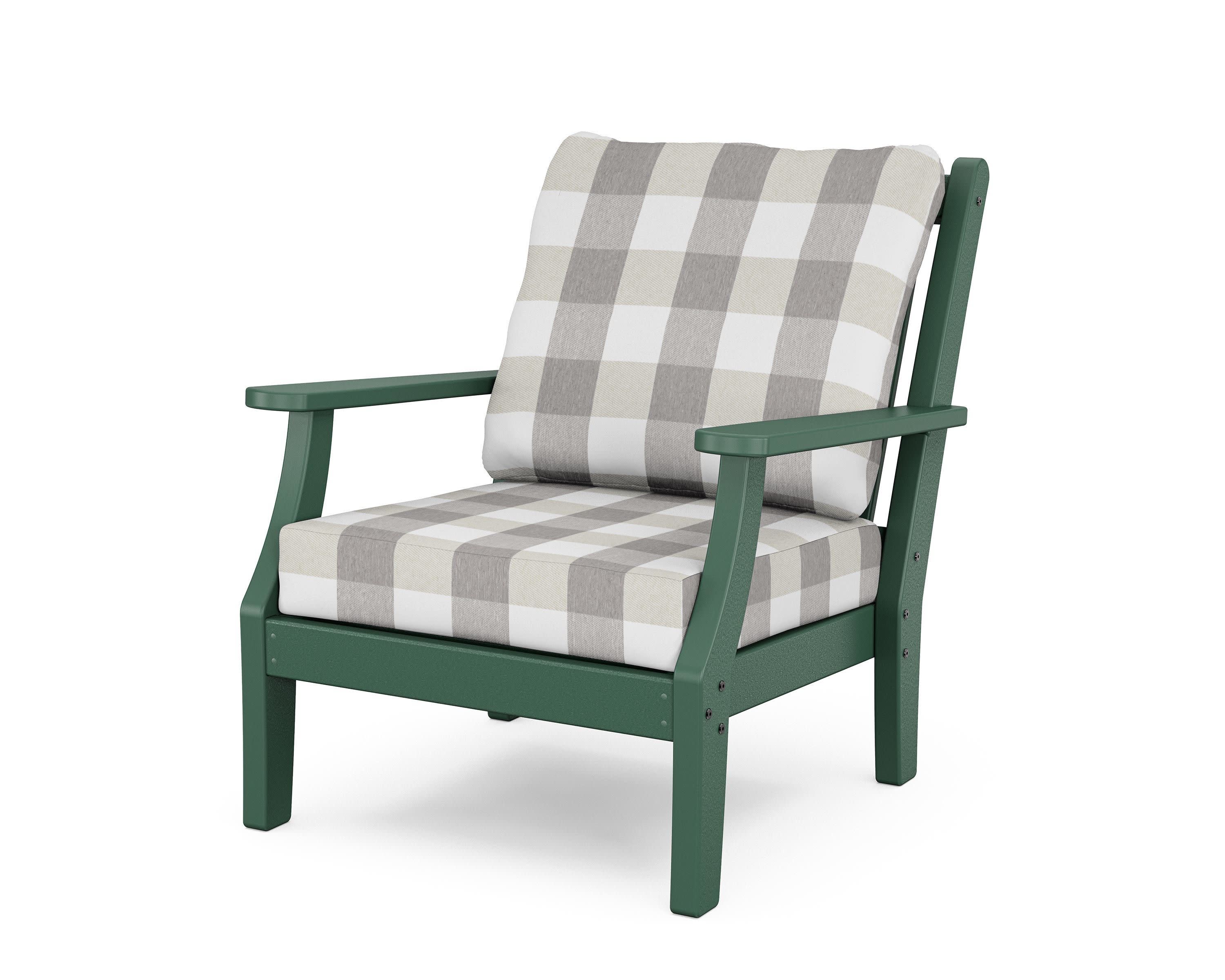 Wovendale Deep Seating Chair in Green / Buffalo Plaid Grey Mist