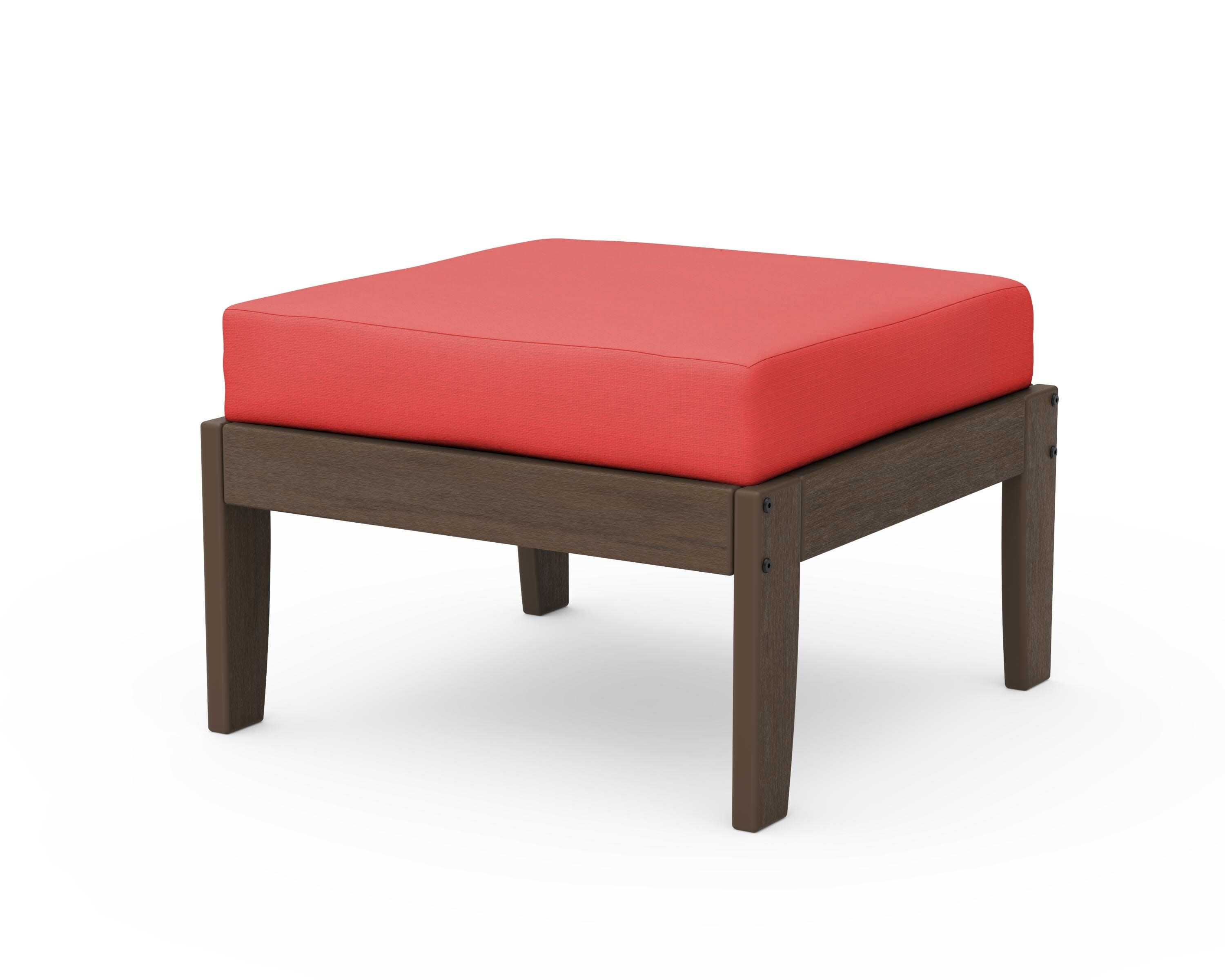 Modular Ottoman - Classic in Kona / Crimson Linen