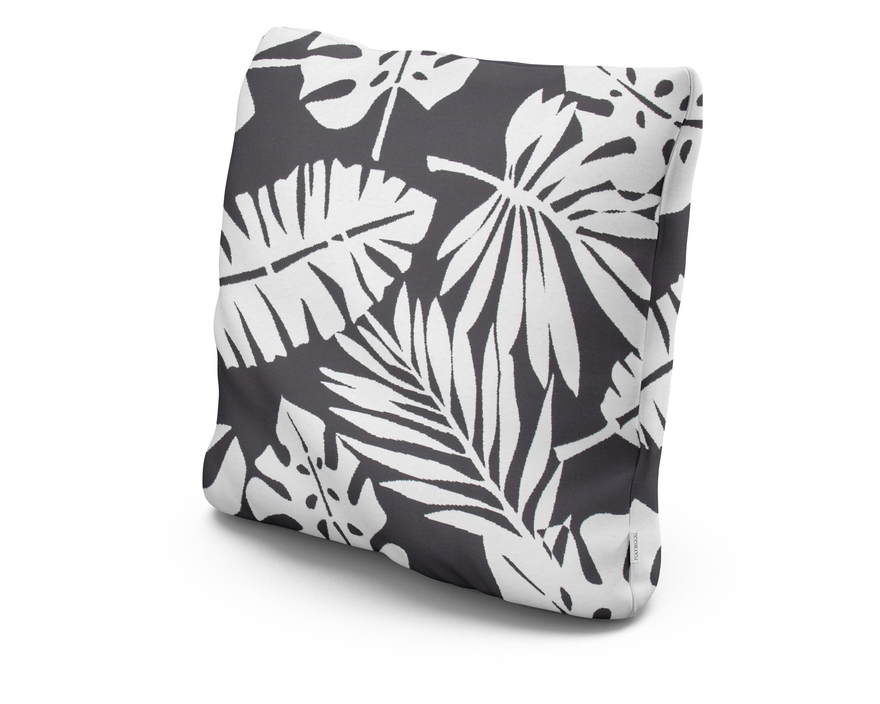 20" Outdoor Throw Pillow in Leaf Carbon