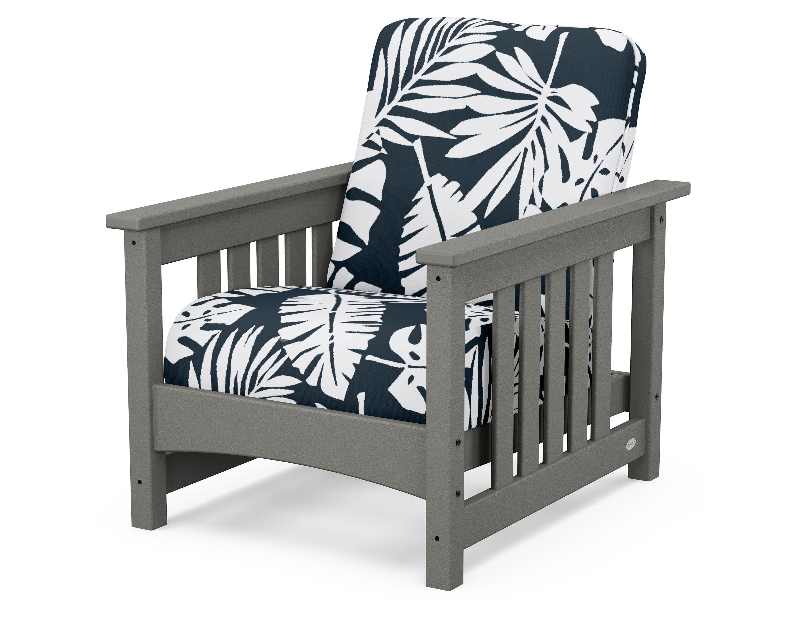 Club Mission Chair in Slate Grey / Leaf Marine Indigo