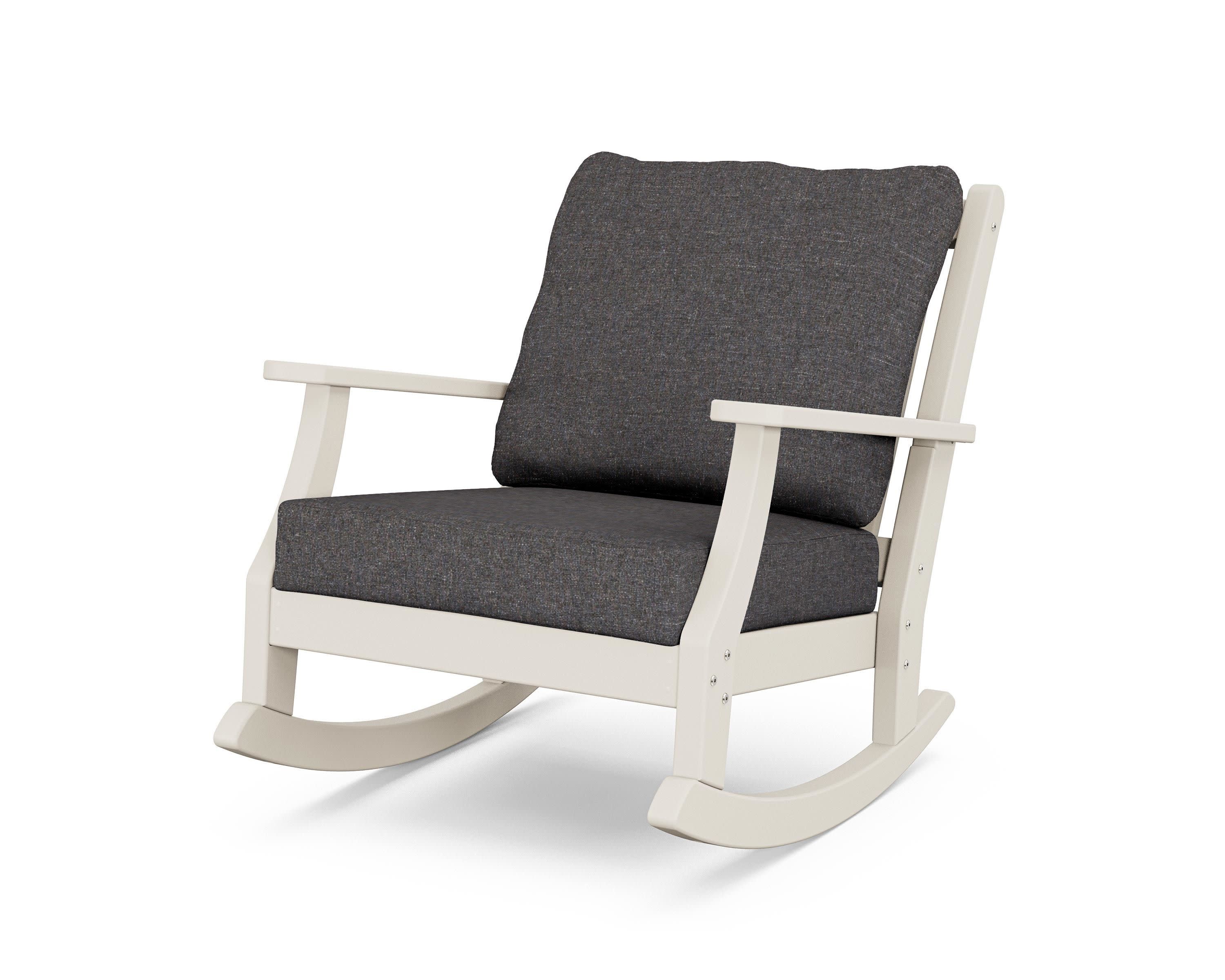 Wovendale Deep Seating Rocking Chair in Sand / Ash Charcoal