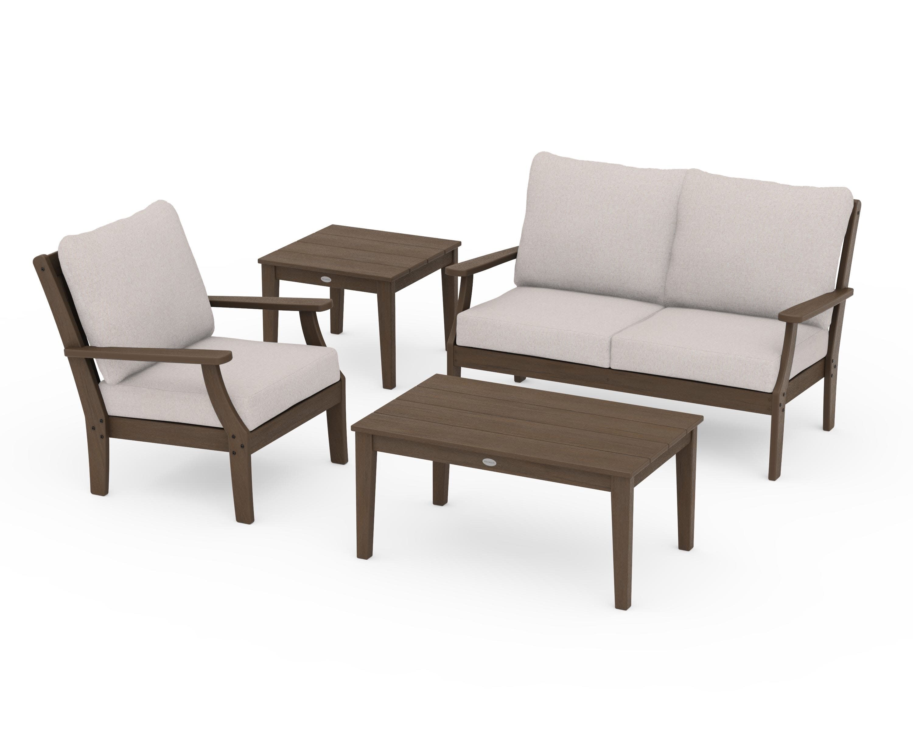 Braxton 4-Piece Deep Seating Set in Kona / Dune Burlap