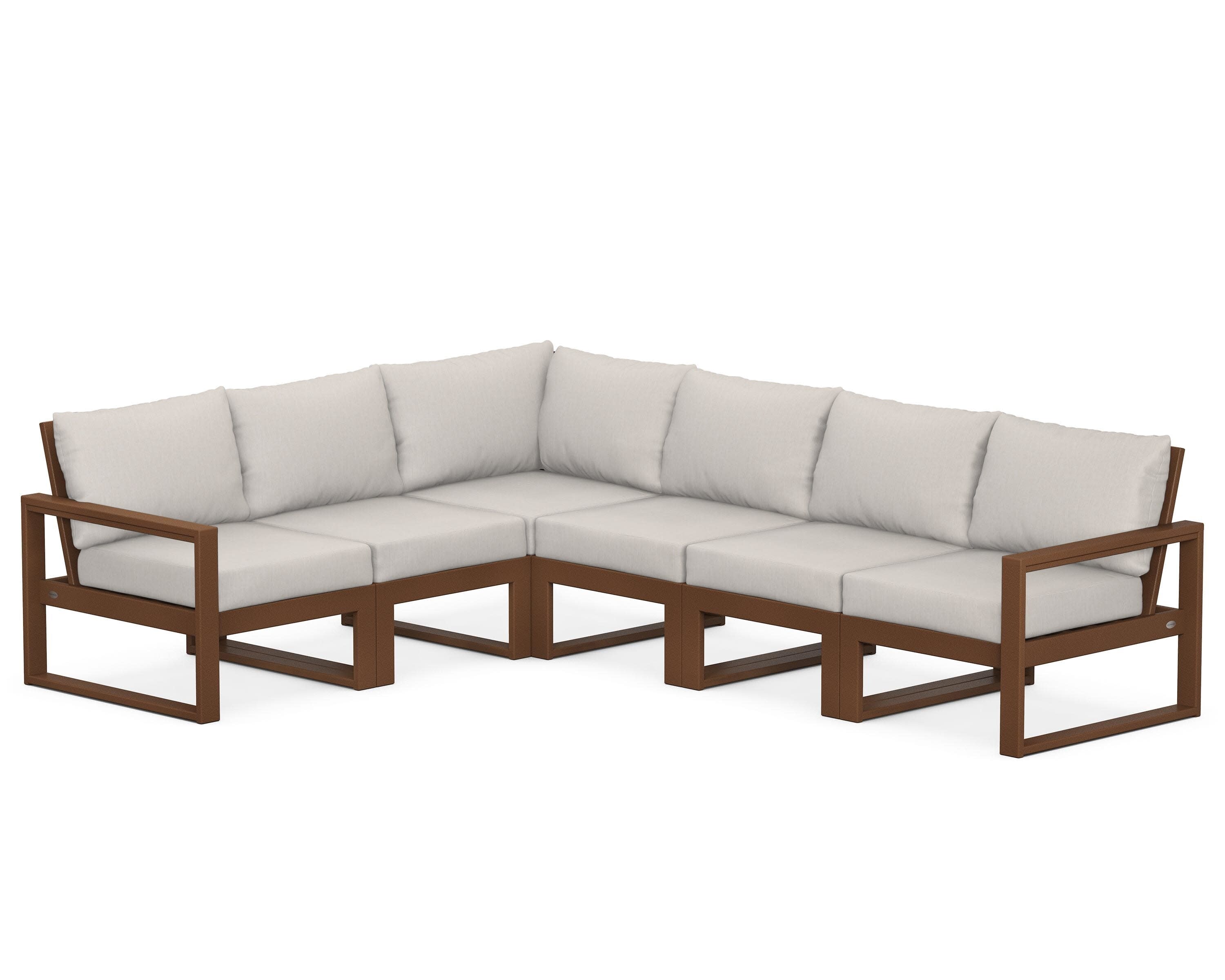 EDGE 6-Piece Modular Deep Seating Set in Teak / Cast Ash