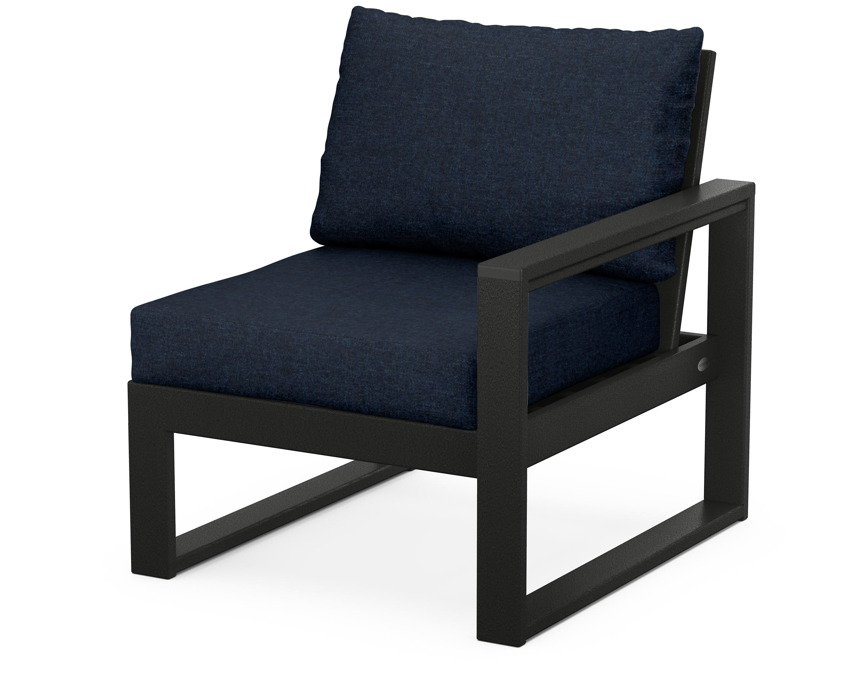 EDGE Modular Right Arm Chair in Black / Marine Indigo